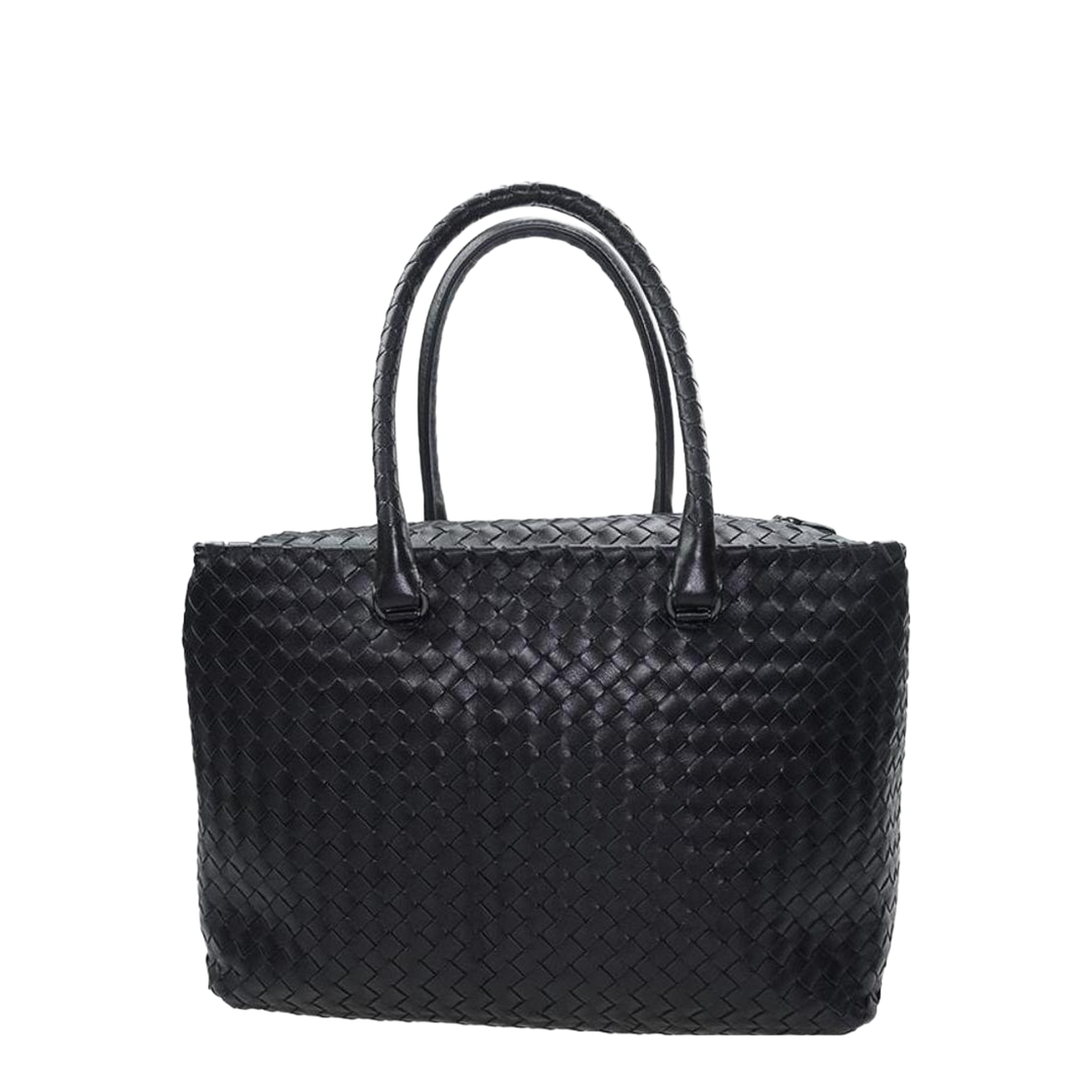 Intrecciato Small Leather Tote Bags - Black - Image 1