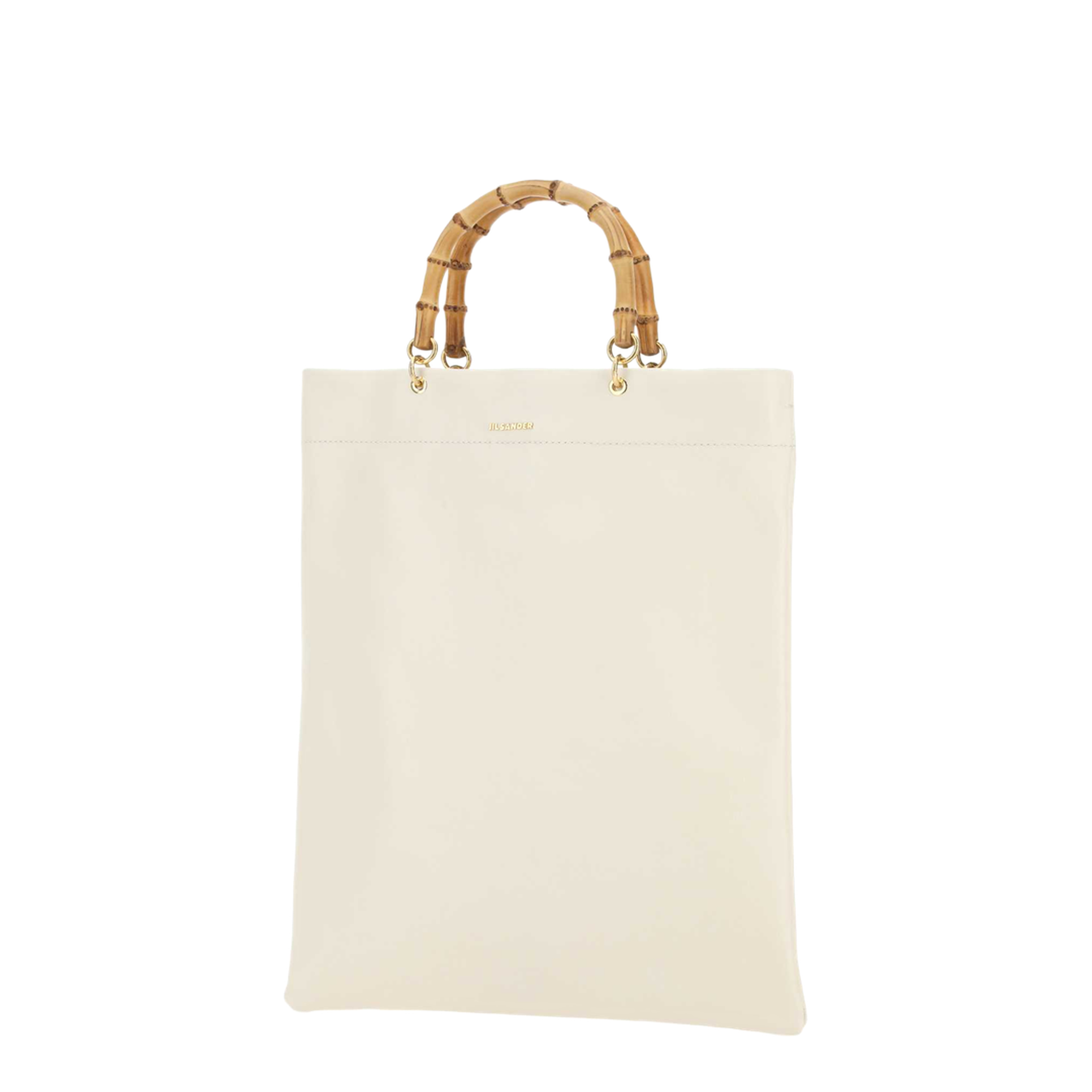 Ivory Leather Medium Shopping Bag - Image 4
