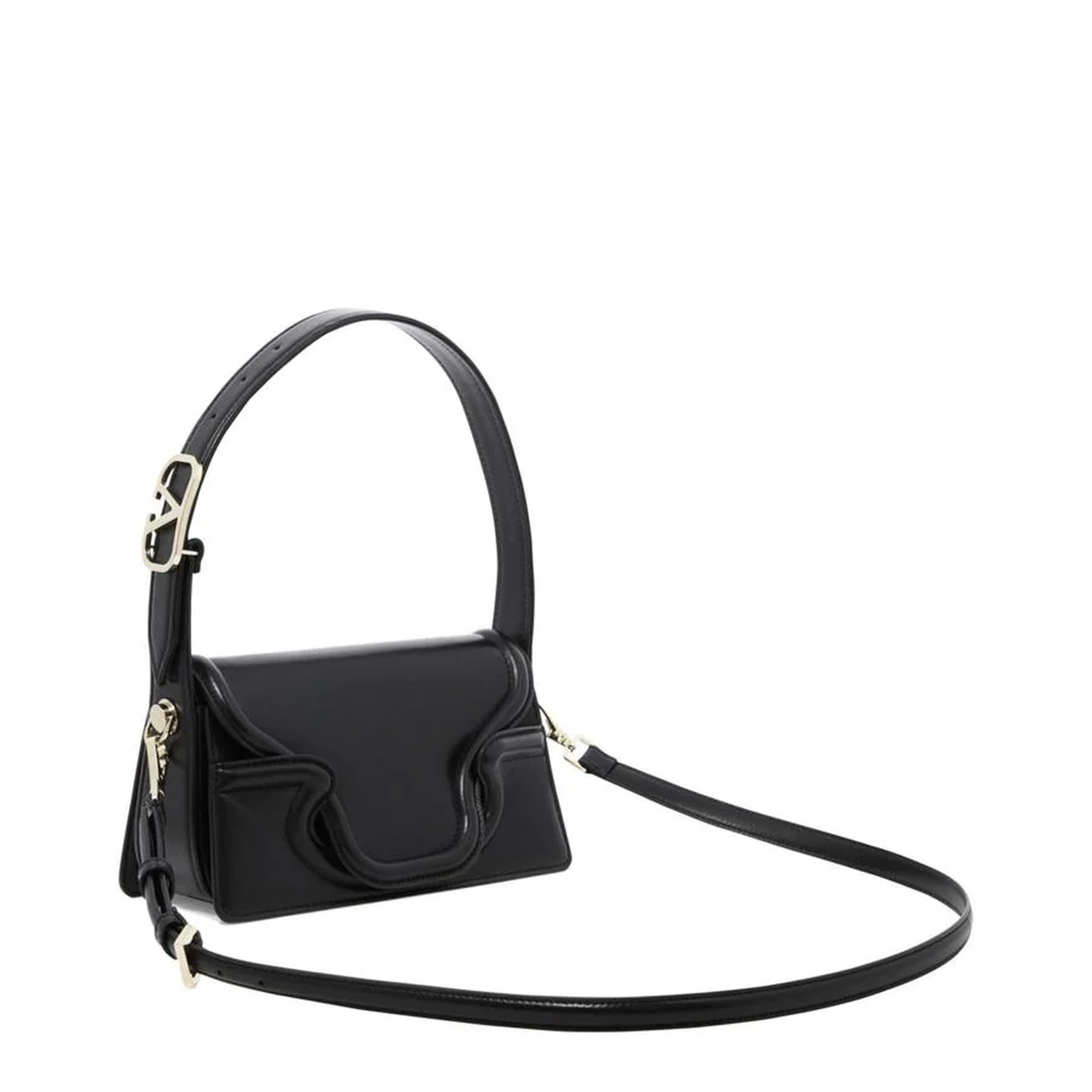 Black Leather Shoulder Bag - Image 2