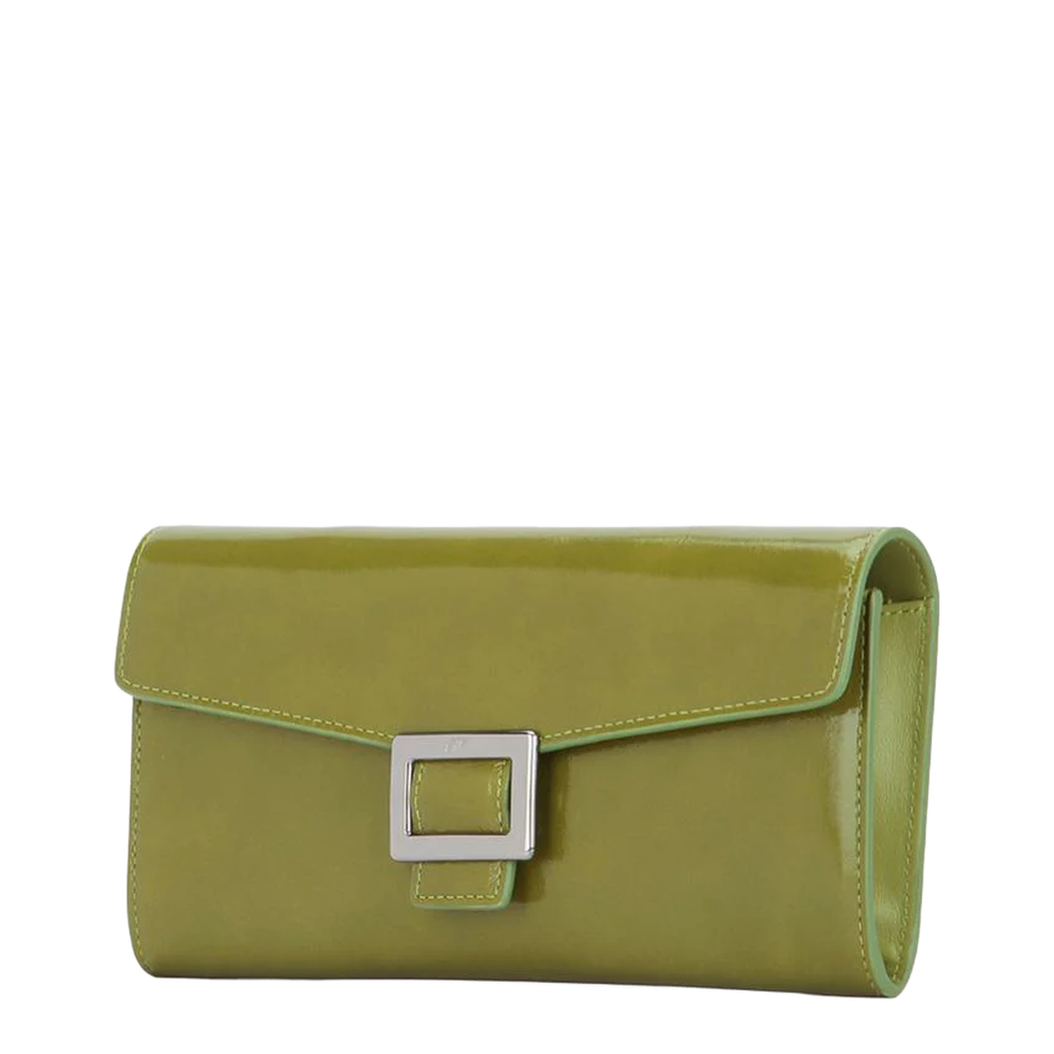 Belle Vivier Small Patent Leather Wallet - Green - Image 2