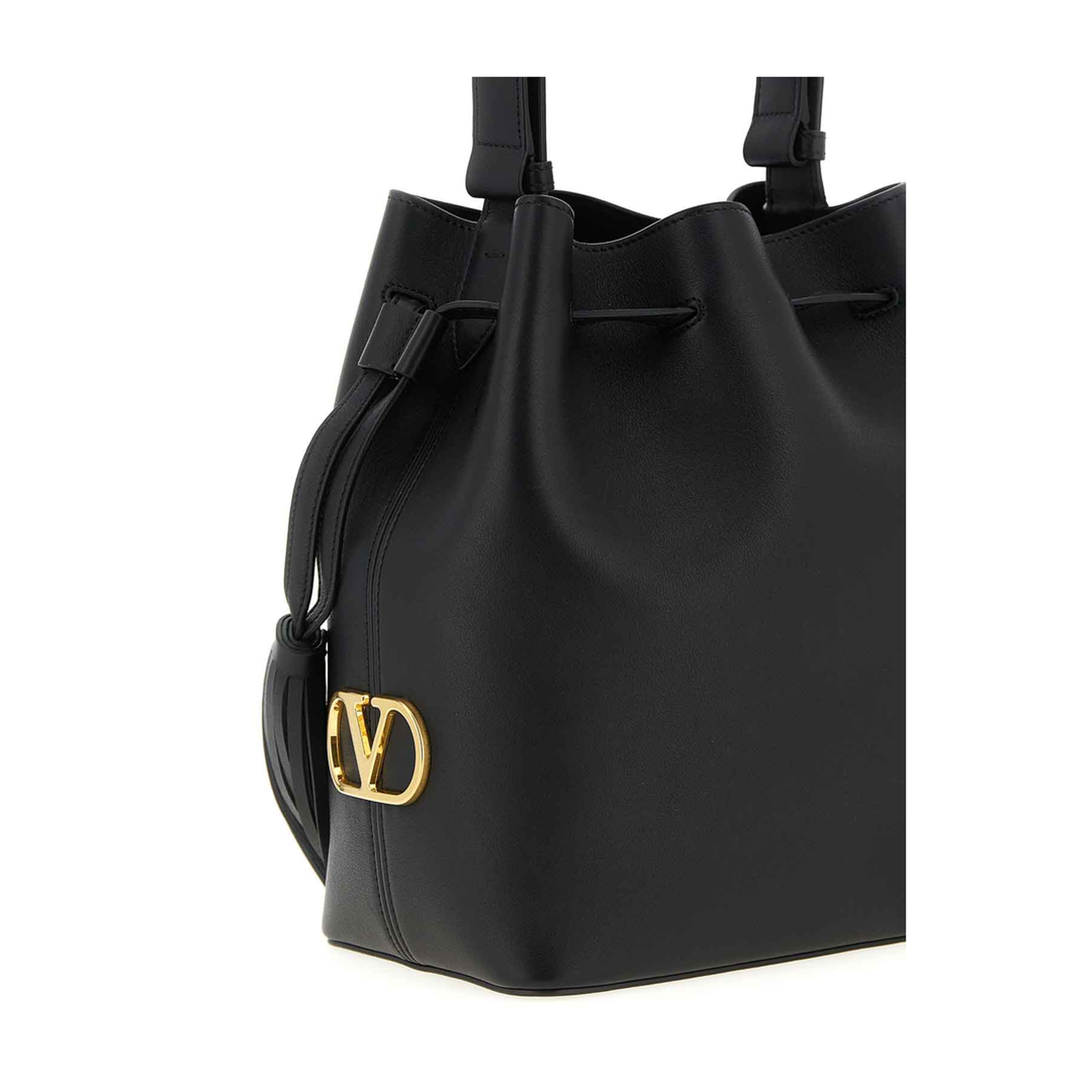 So Seau Medium Leather Bucket Bag - Black - Image 3