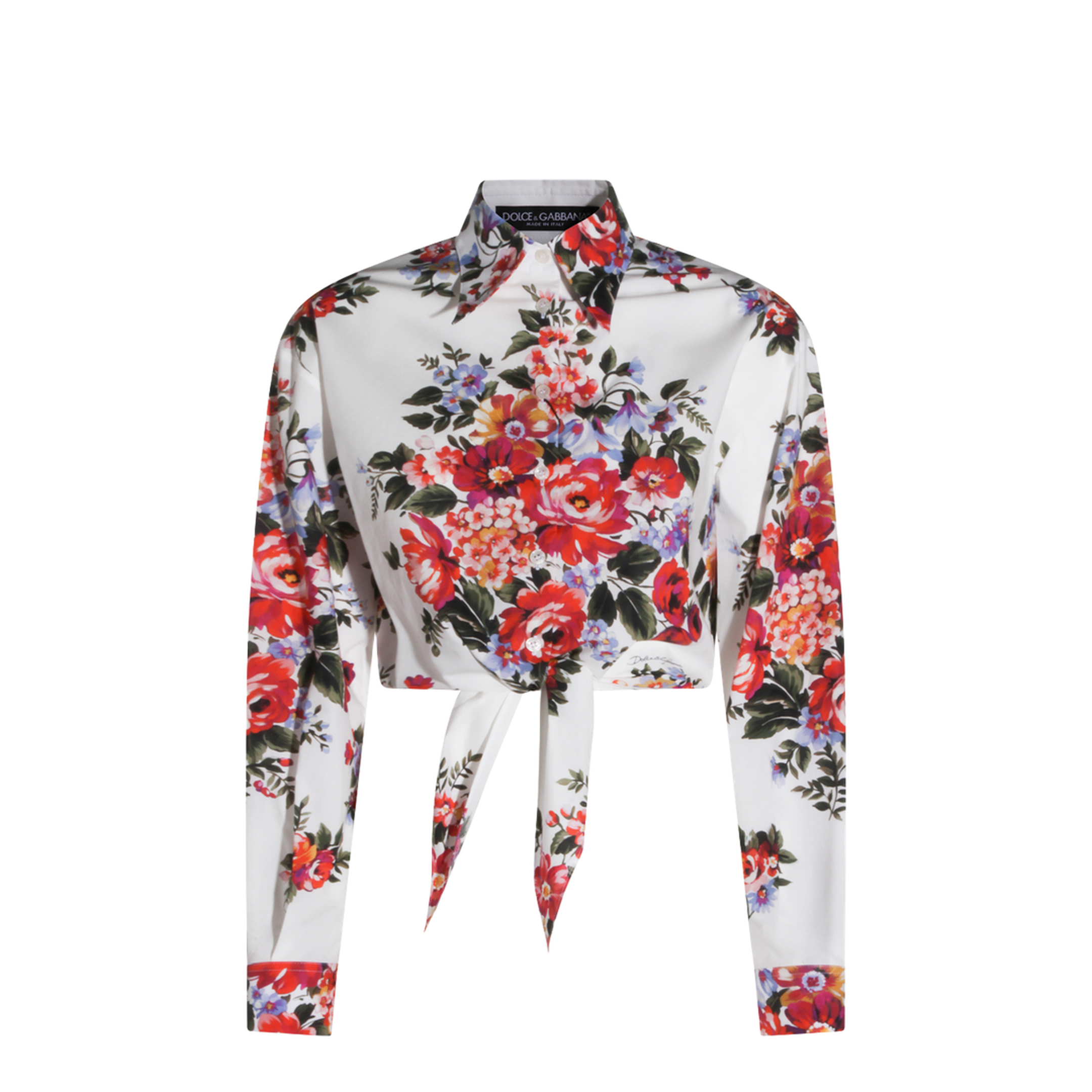Floral Print Crop Shirt - Image 1