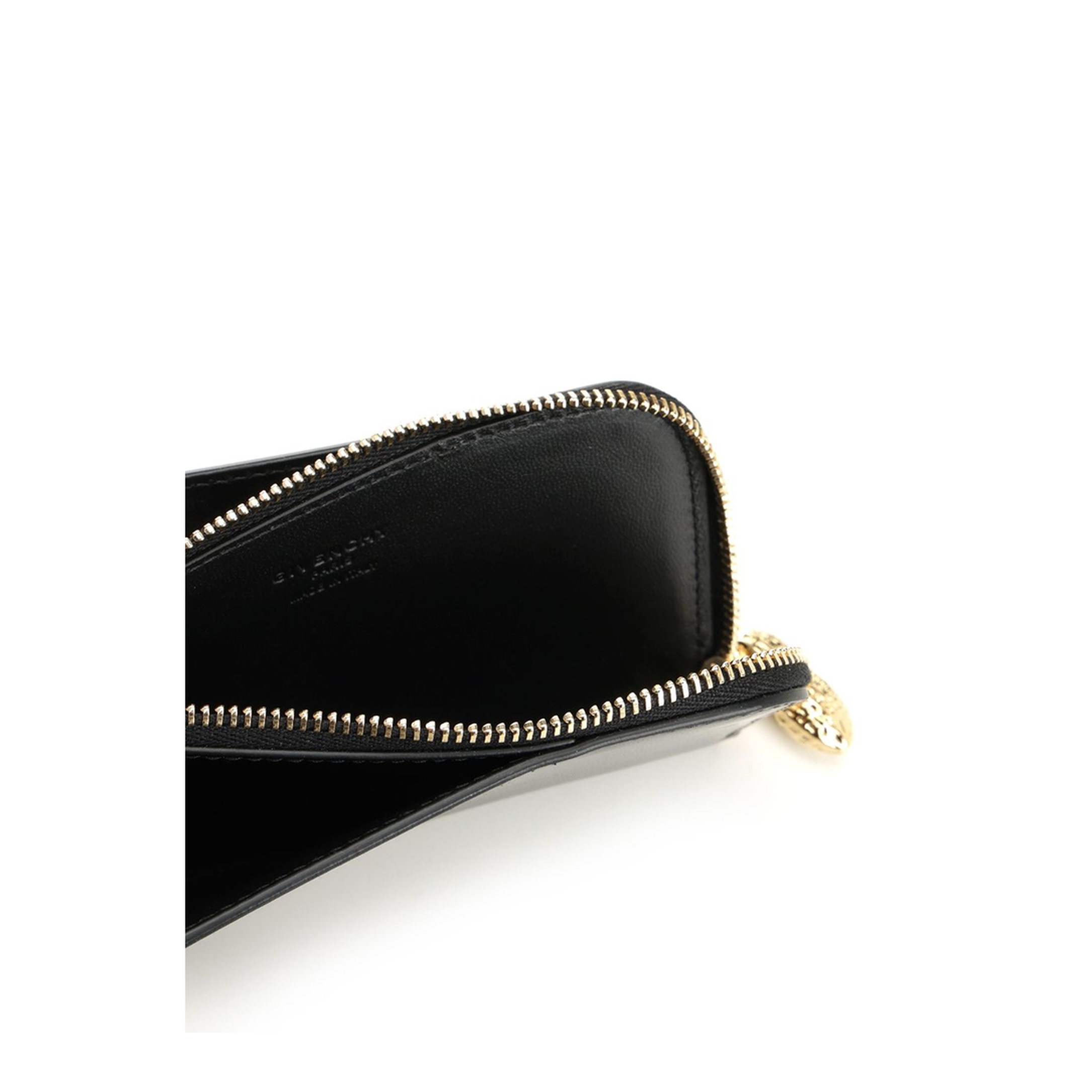 Lucky Charms Zipped Card Holder In Box Leather - Black - Image 3