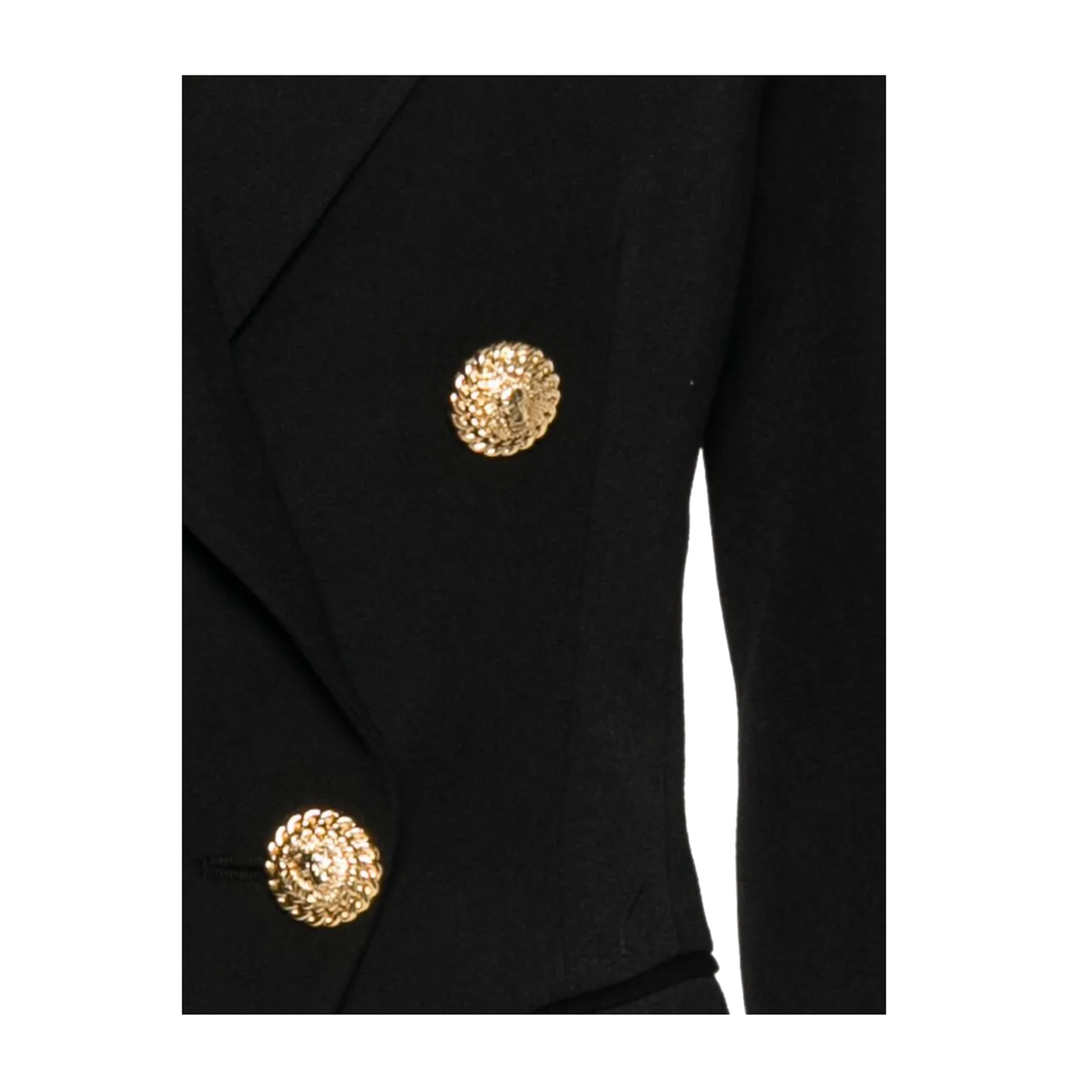 Double-Breasted Wool Blazer Black - Image 2