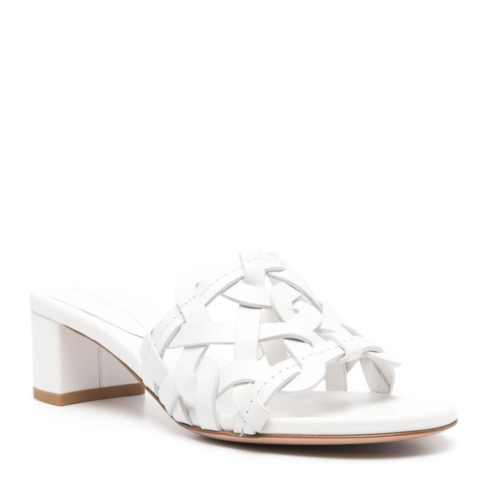 Leather Sandals In White - Image 4