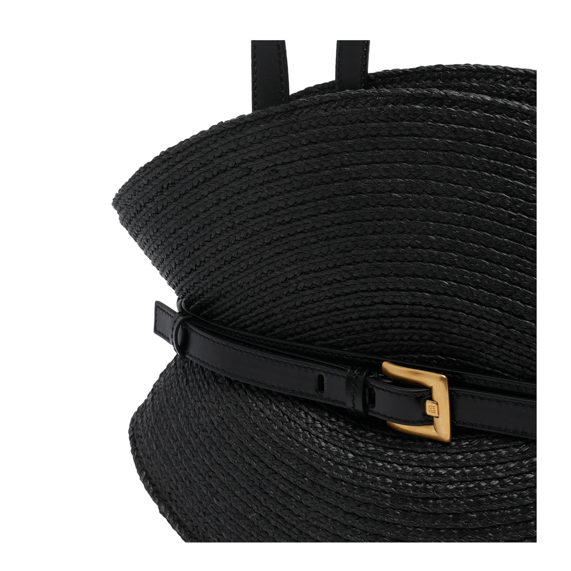 Shuffle Medium Raffia Shoulder Bag - Black - Image 4