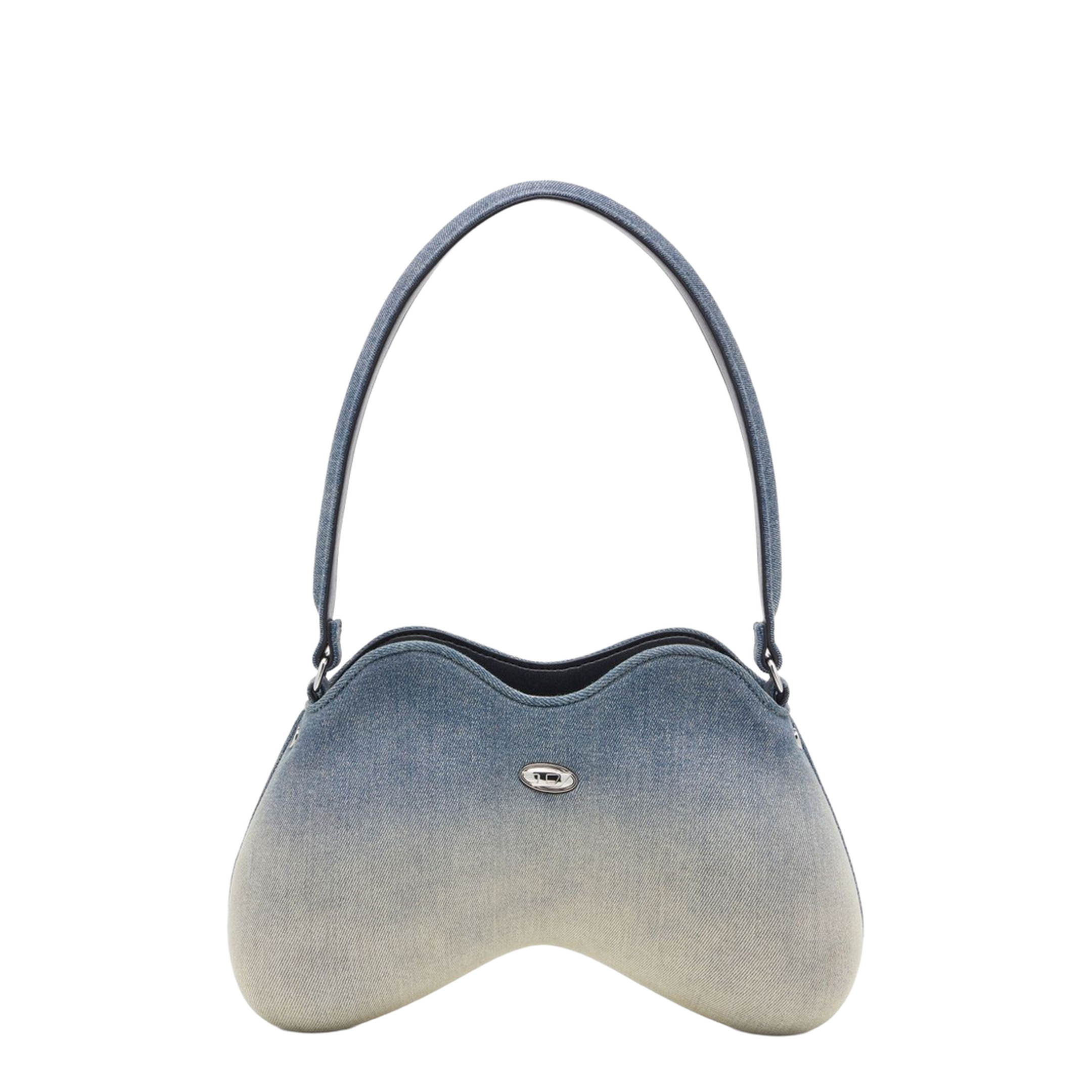 Double-D Medium Solarised Denim Shoulder Bag - Blue - Image 1