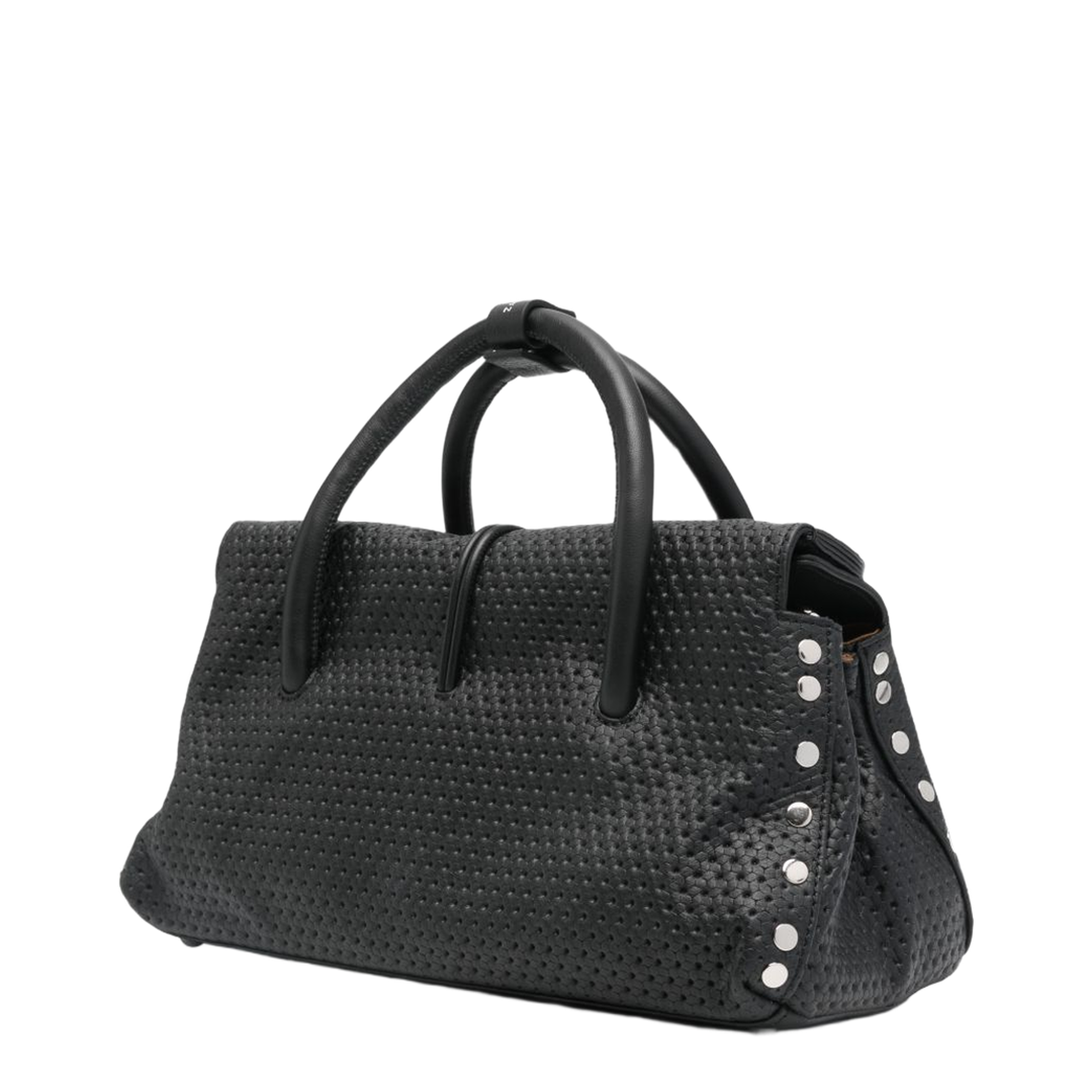 Centaur Line Small Calf Leather Top Handle Bag - Black Nero - Image 2