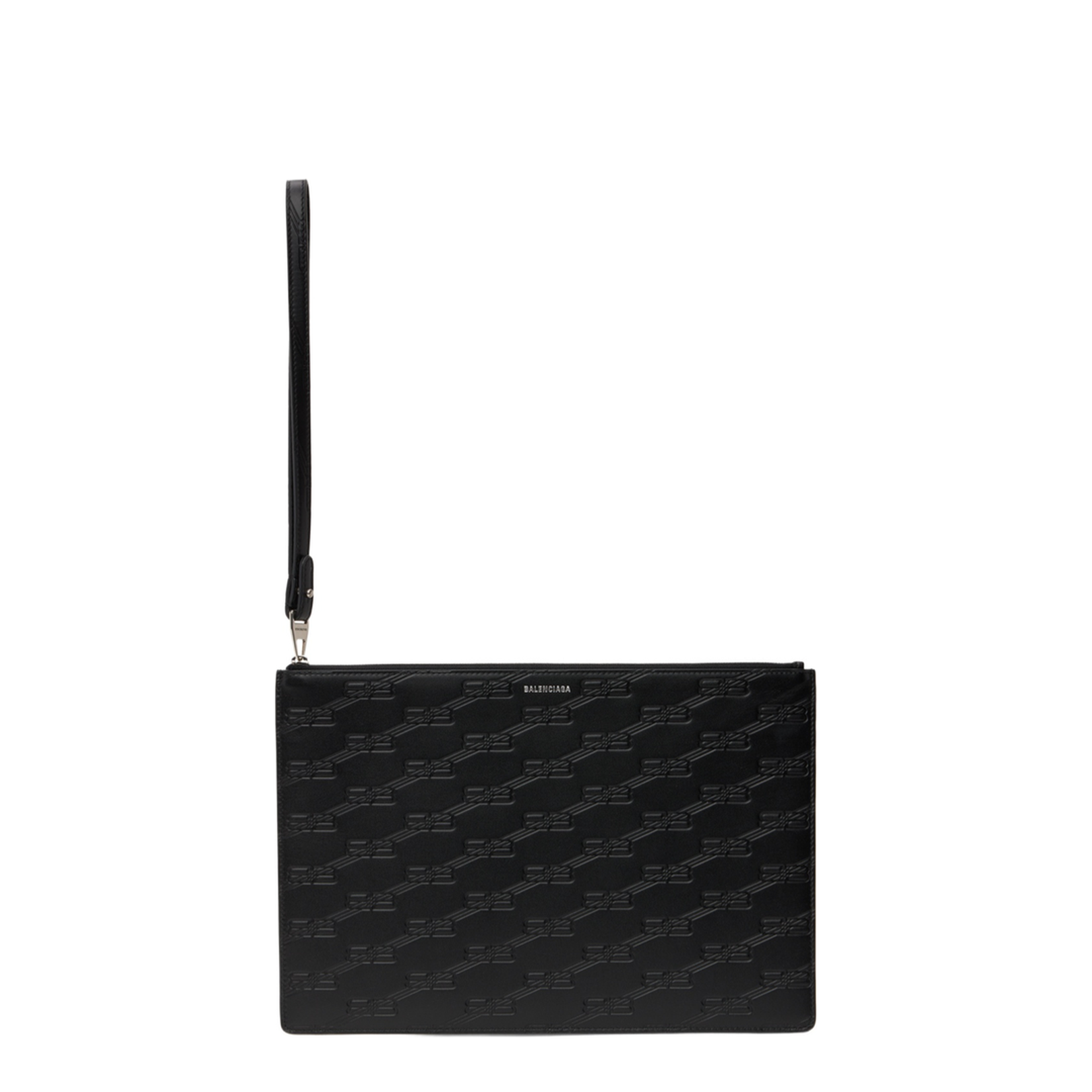 Zippered Wristlet with Distressed Hardware and Embossed Logo - Image 1