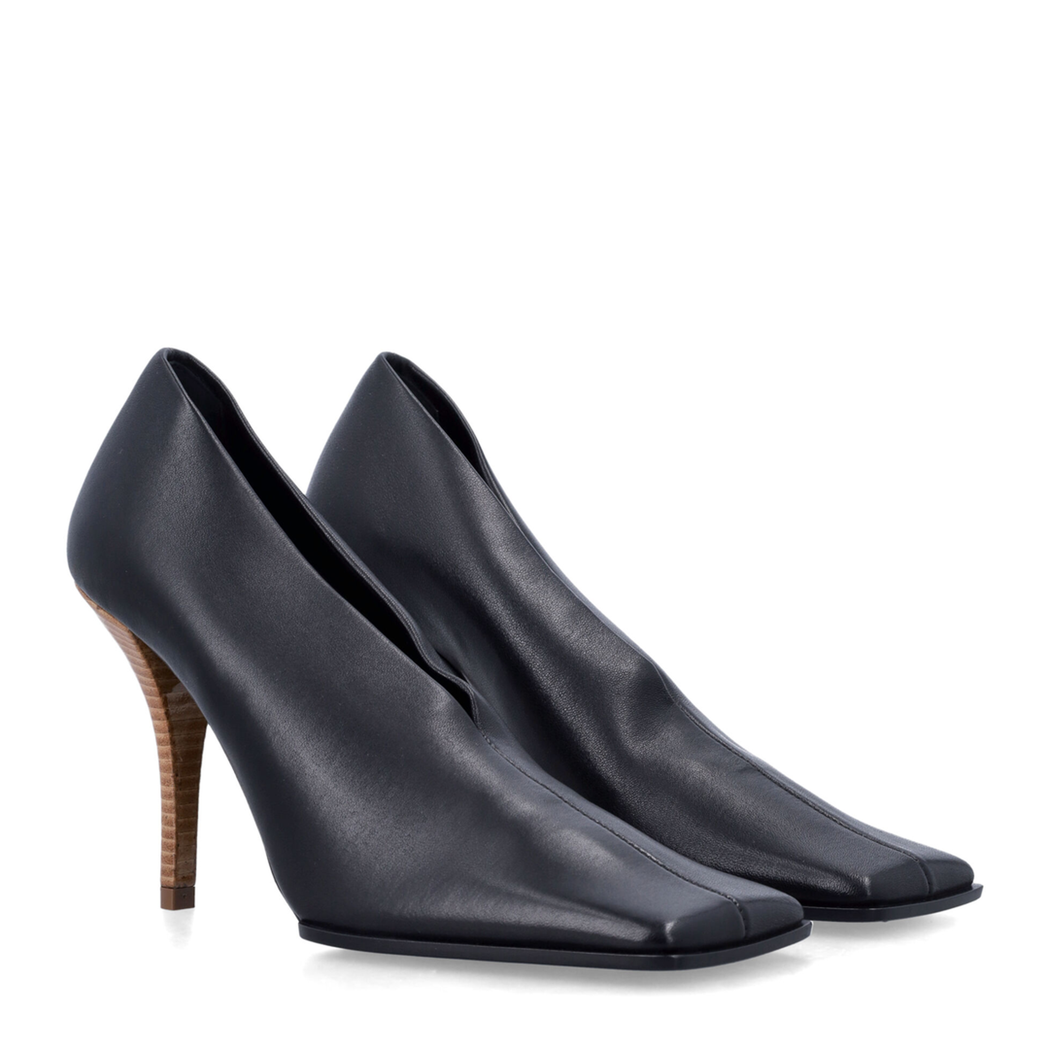 Soft Square Pumps in Leather - Image 2