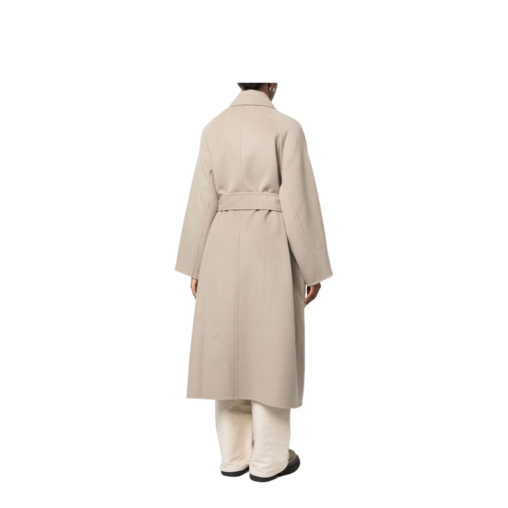 Long Belted Coat Beige - Image 5