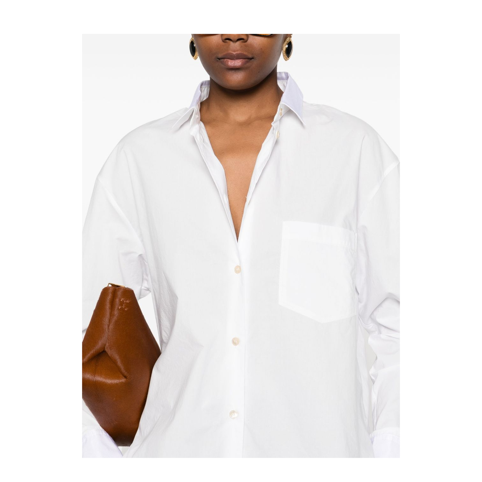 Oversized Shirt in Cotton Poplin - Image 3