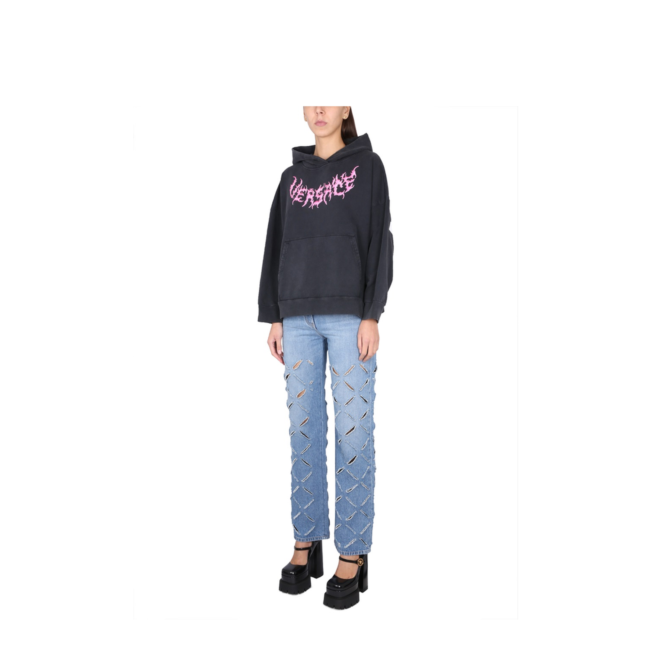 Hooded Sweatshirt With Logo In Black - Image 2