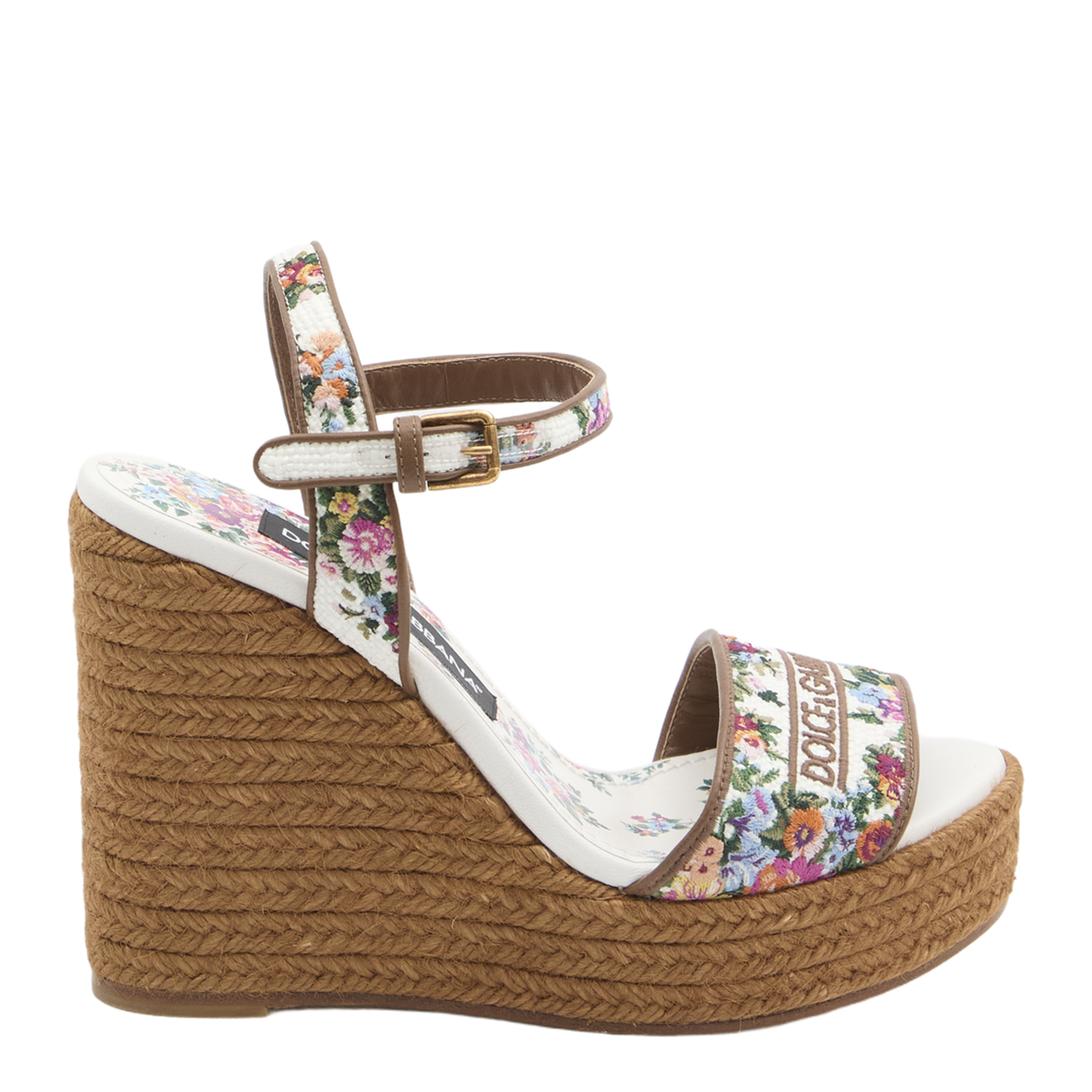 Wedge Sandals with Logo Embroidery - Image 1
