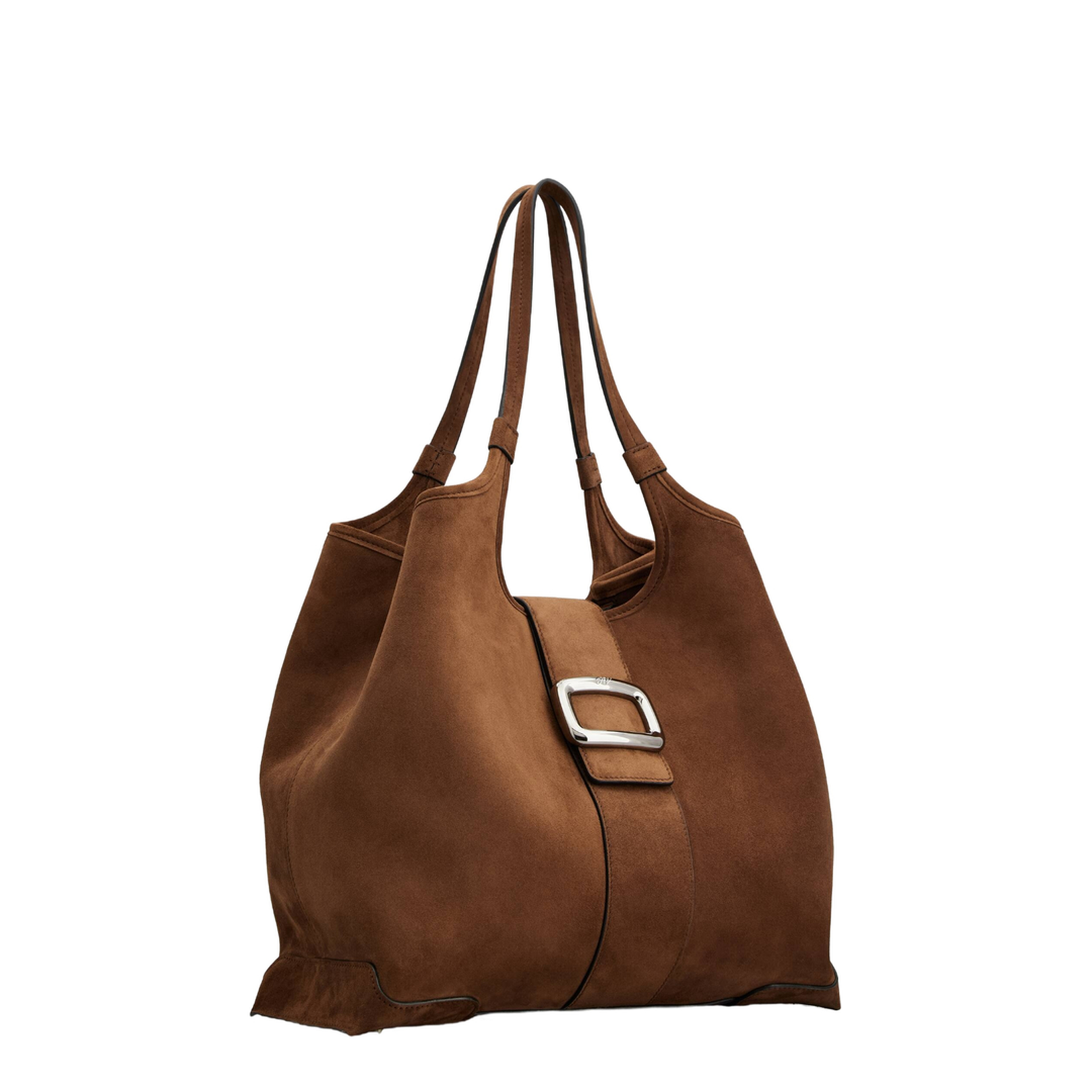 Viv' Choc Medium Shopping Bag in Suede - Image 2