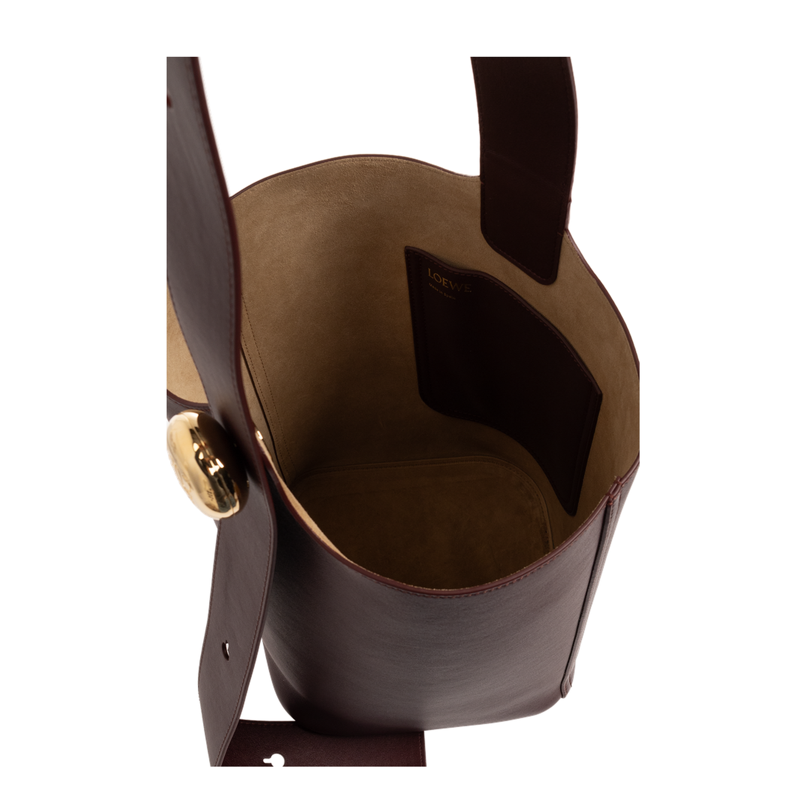 Pebble Medium Leather Bucket Bag - Dark Burgundy - Image 5