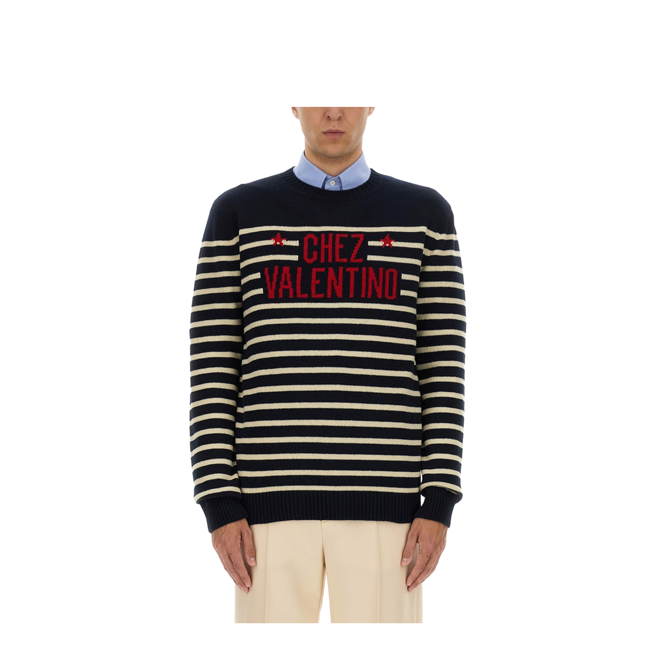 Men's Striped Wool Sweater - Image 1