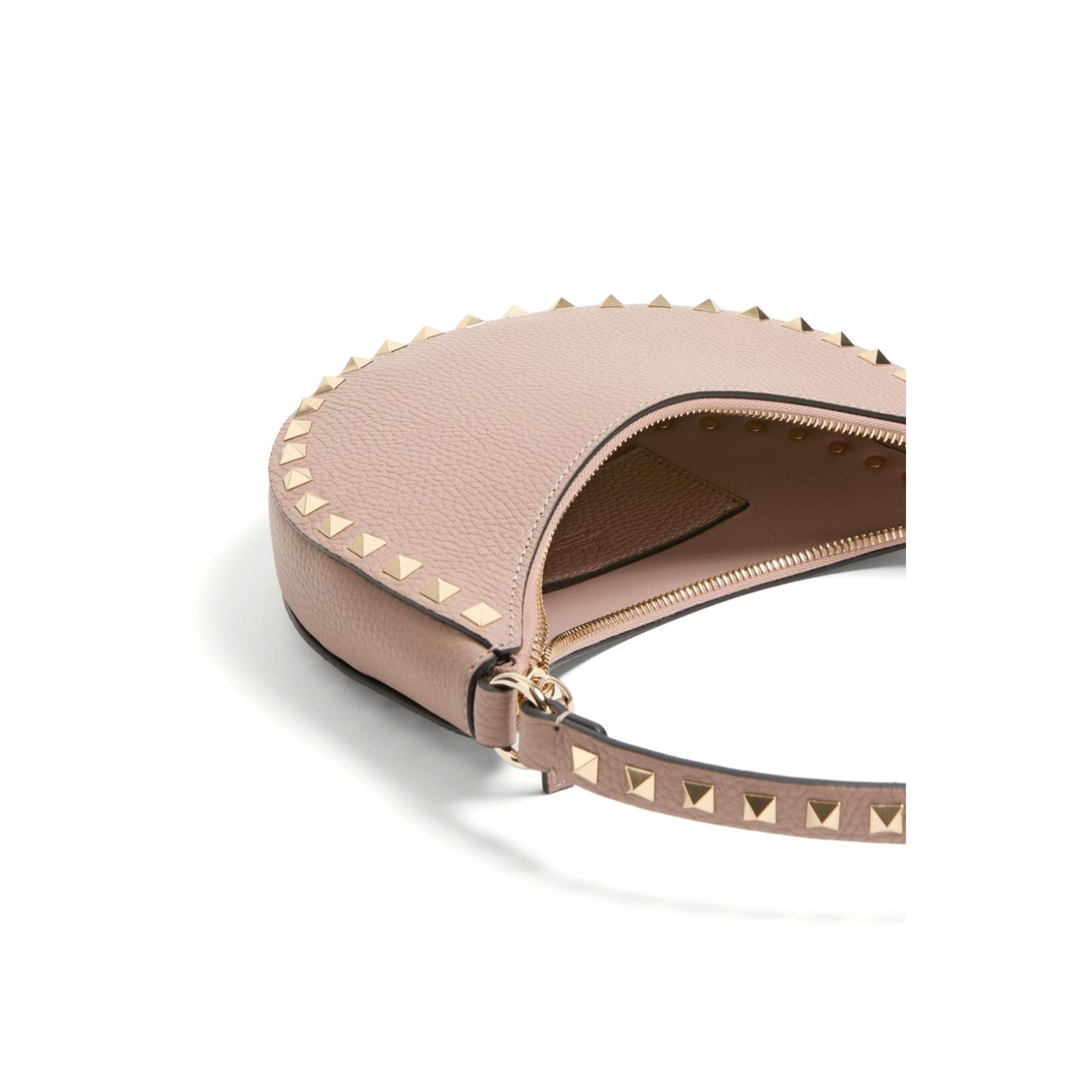 Rockstud Mini Grainy Calfskin Hobo Bag - Poudre - Image 2