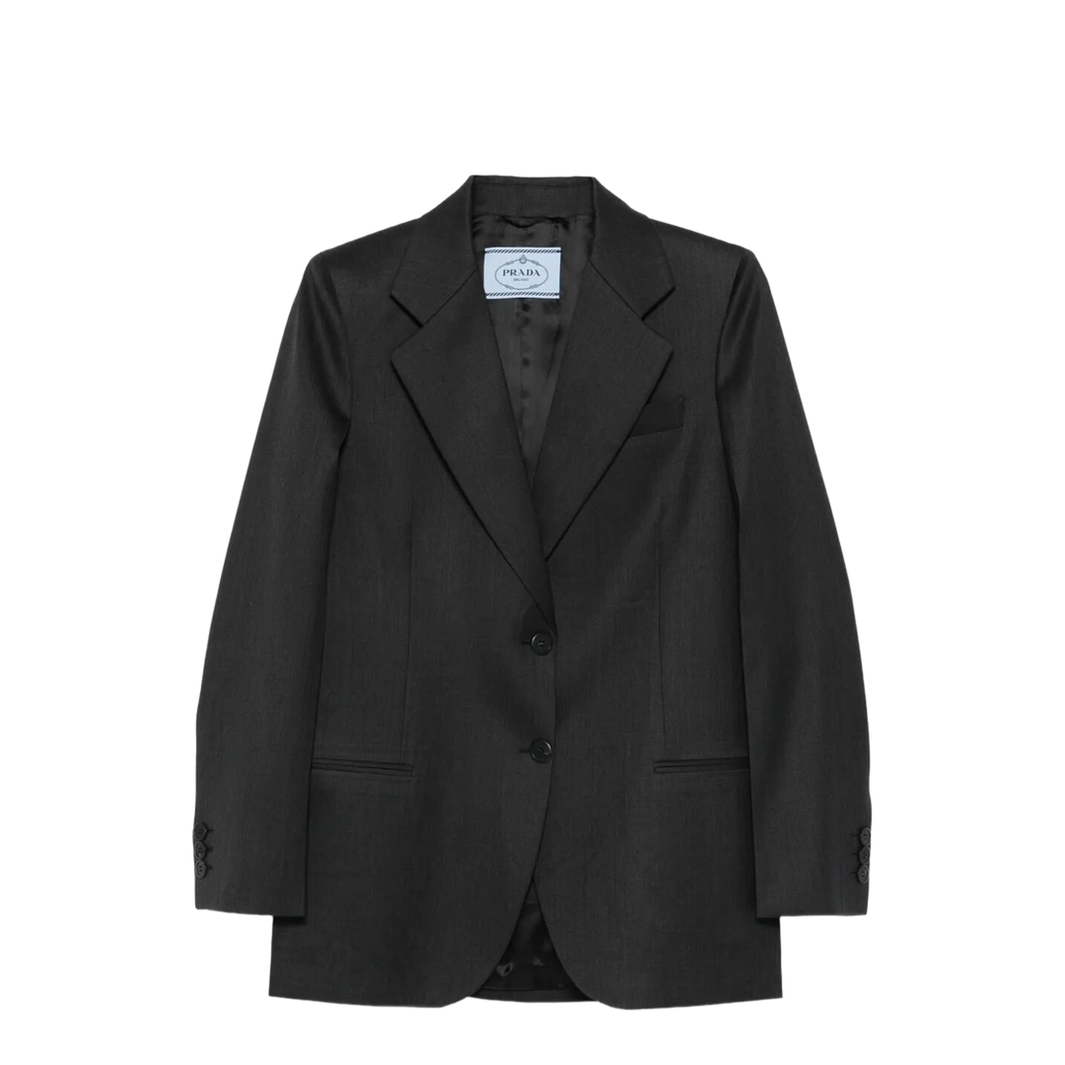 Notched-Lapels Wool Blazer - Image 1