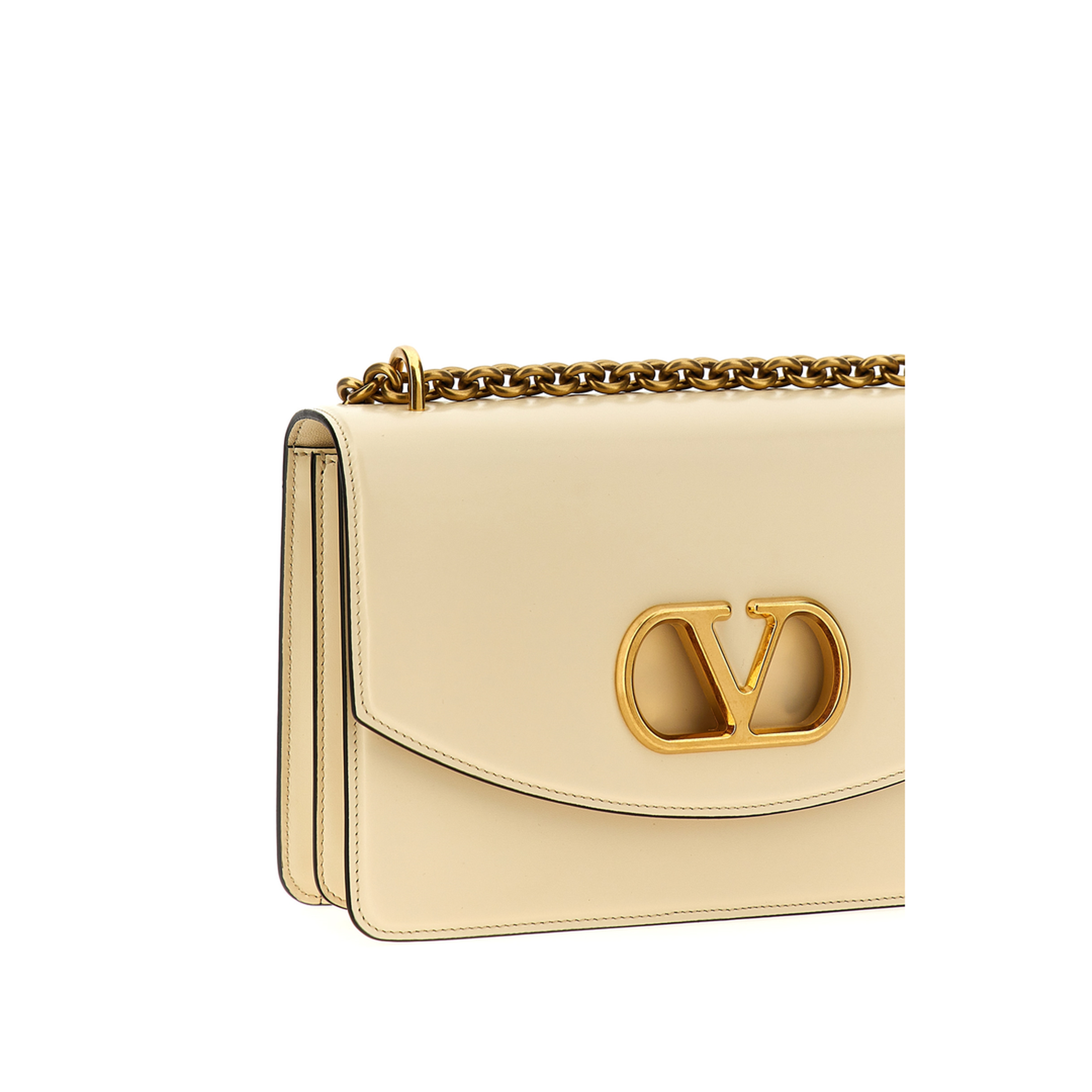 VLogo Signature Calfskin Shoulder Bag - Ivory - Image 3