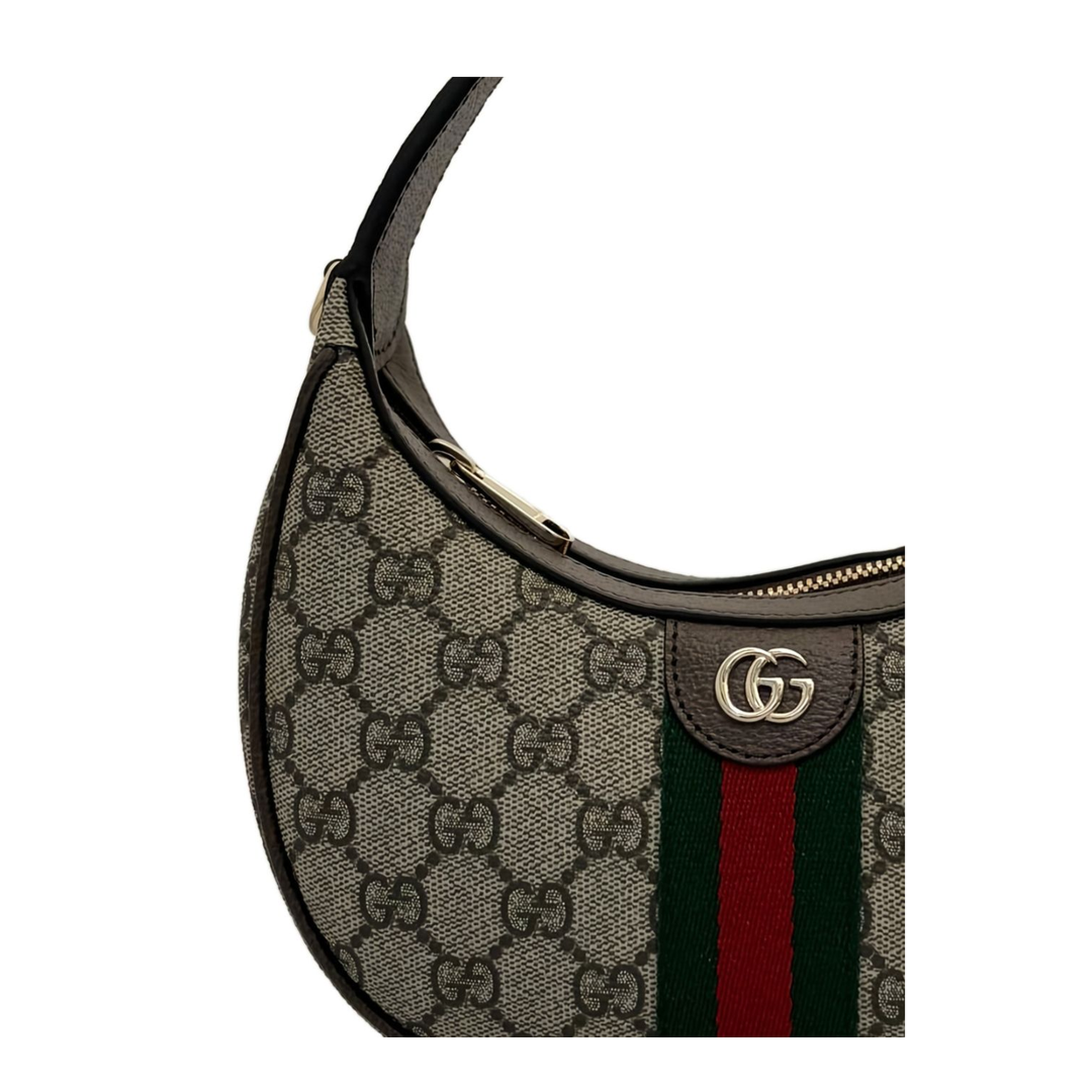 Ophidia Small Canvas Shoulder Bag - Beige/Dark Brown - Image 2