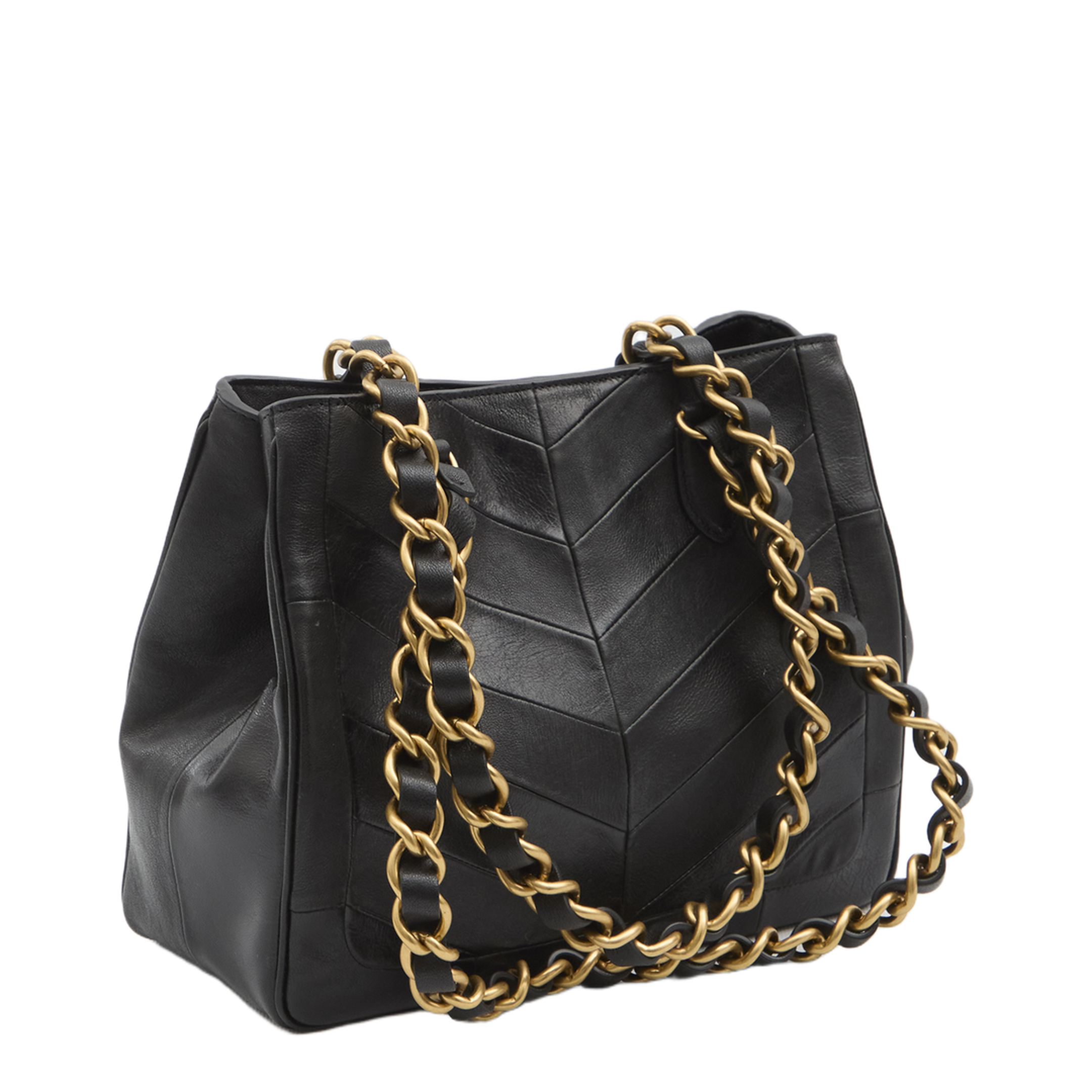 Laseine Small Nappa Leather Shopping Bag - Black - Image 2