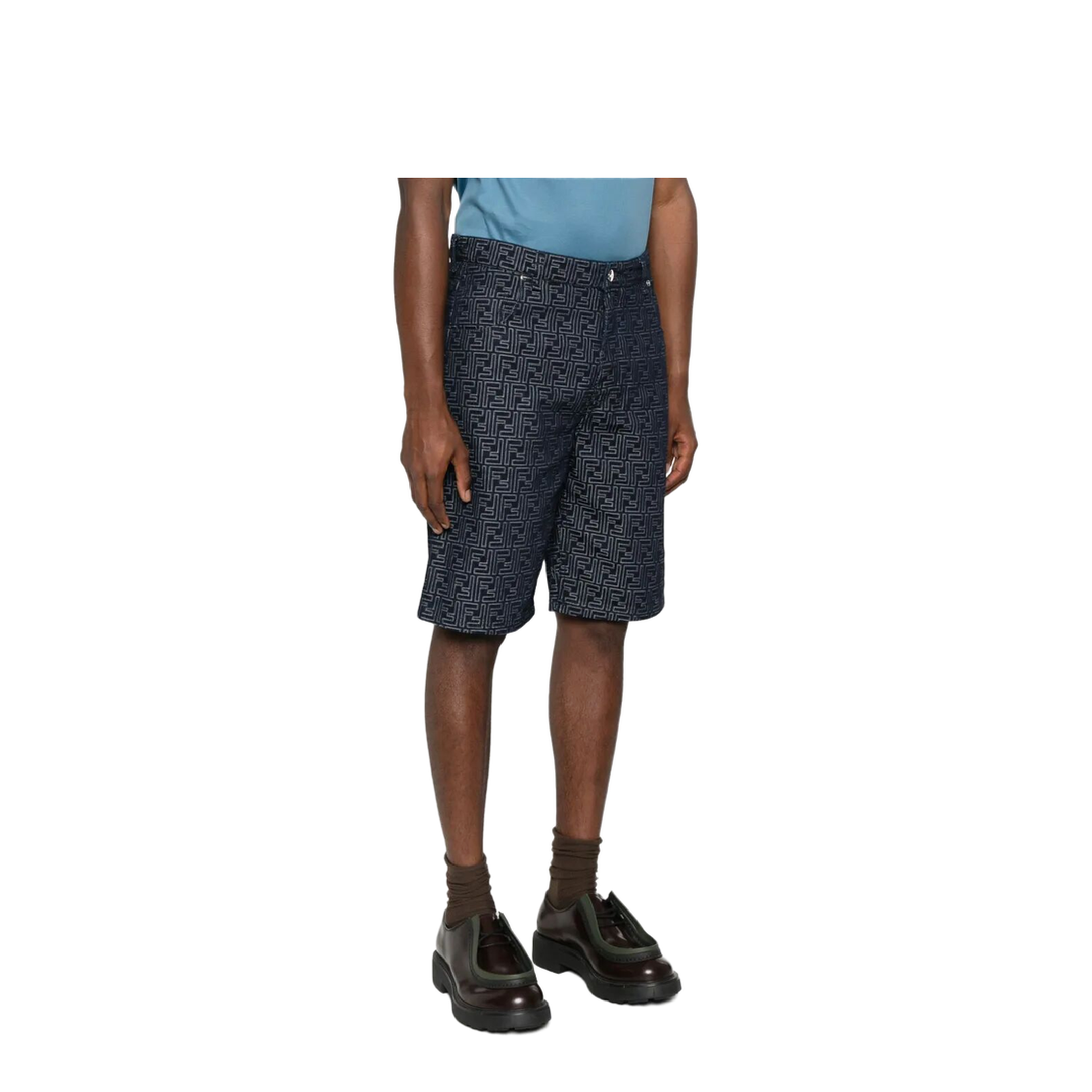 Jacquard Denim Shorts - Image 3