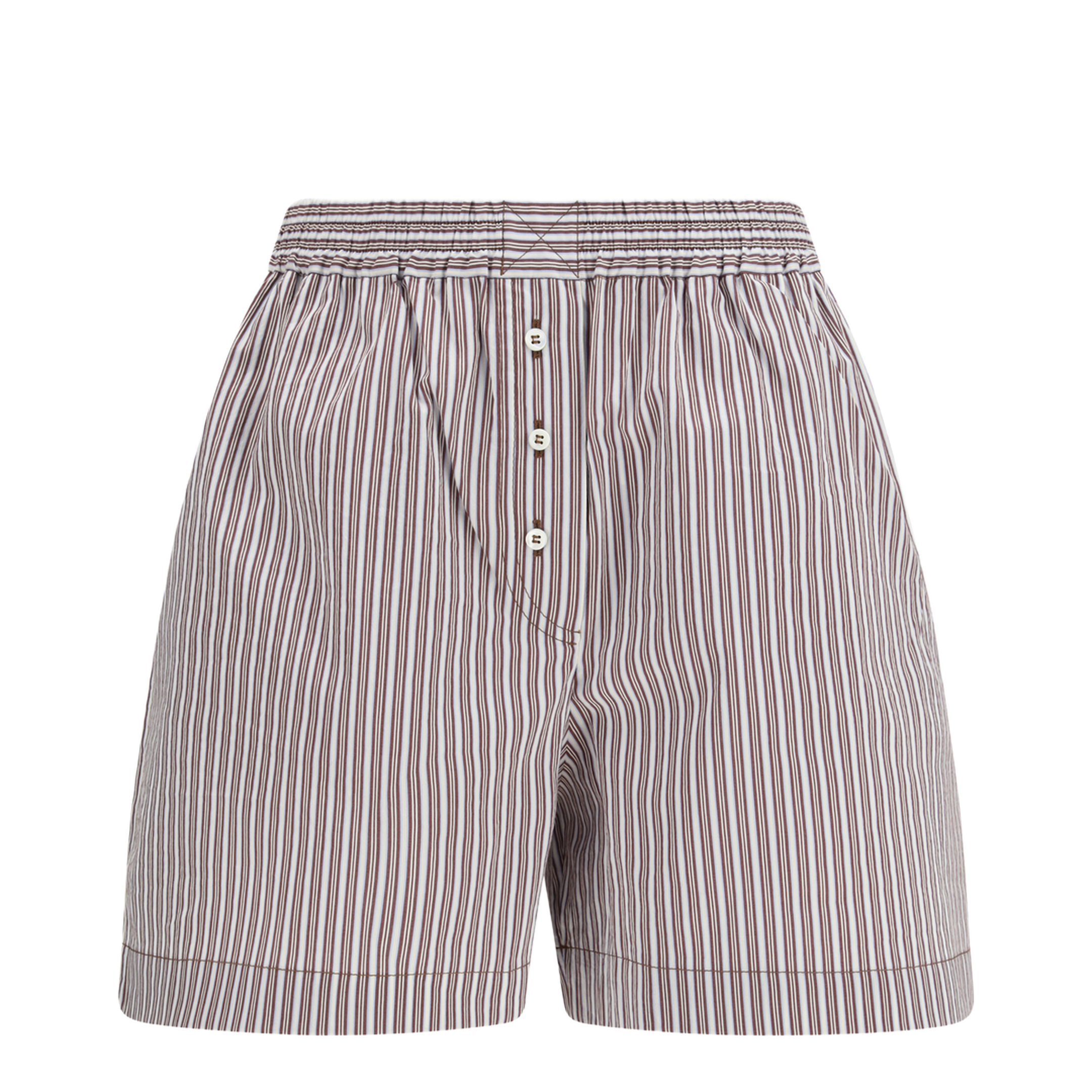 Striped Silk Shorts - Image 1