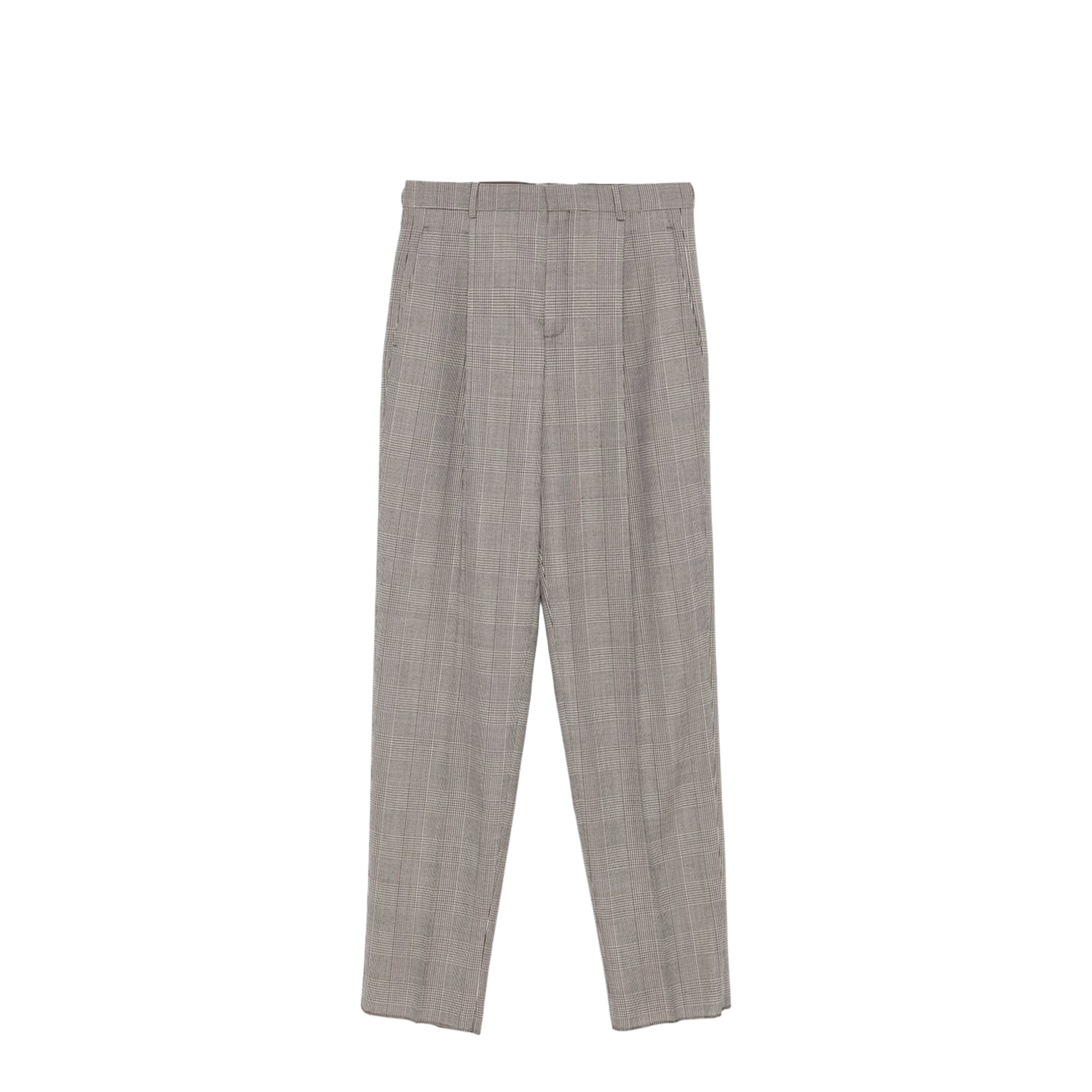 High-Waisted Pants in Prince of Wales Wool - Image 1