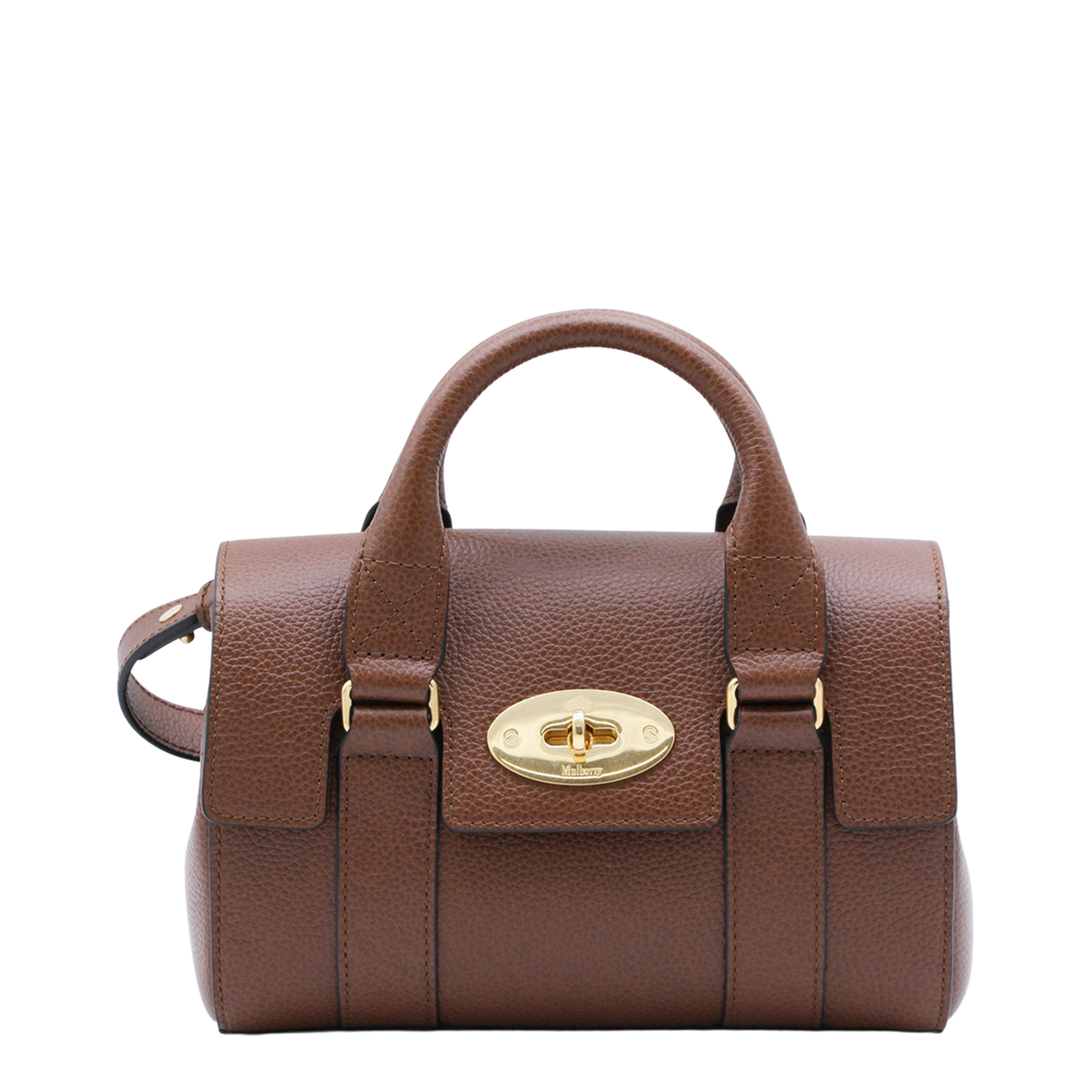 Mini Bayswater Mini Small Classic Grain Top Handle Bag - Oak Two-Tone - Image 1