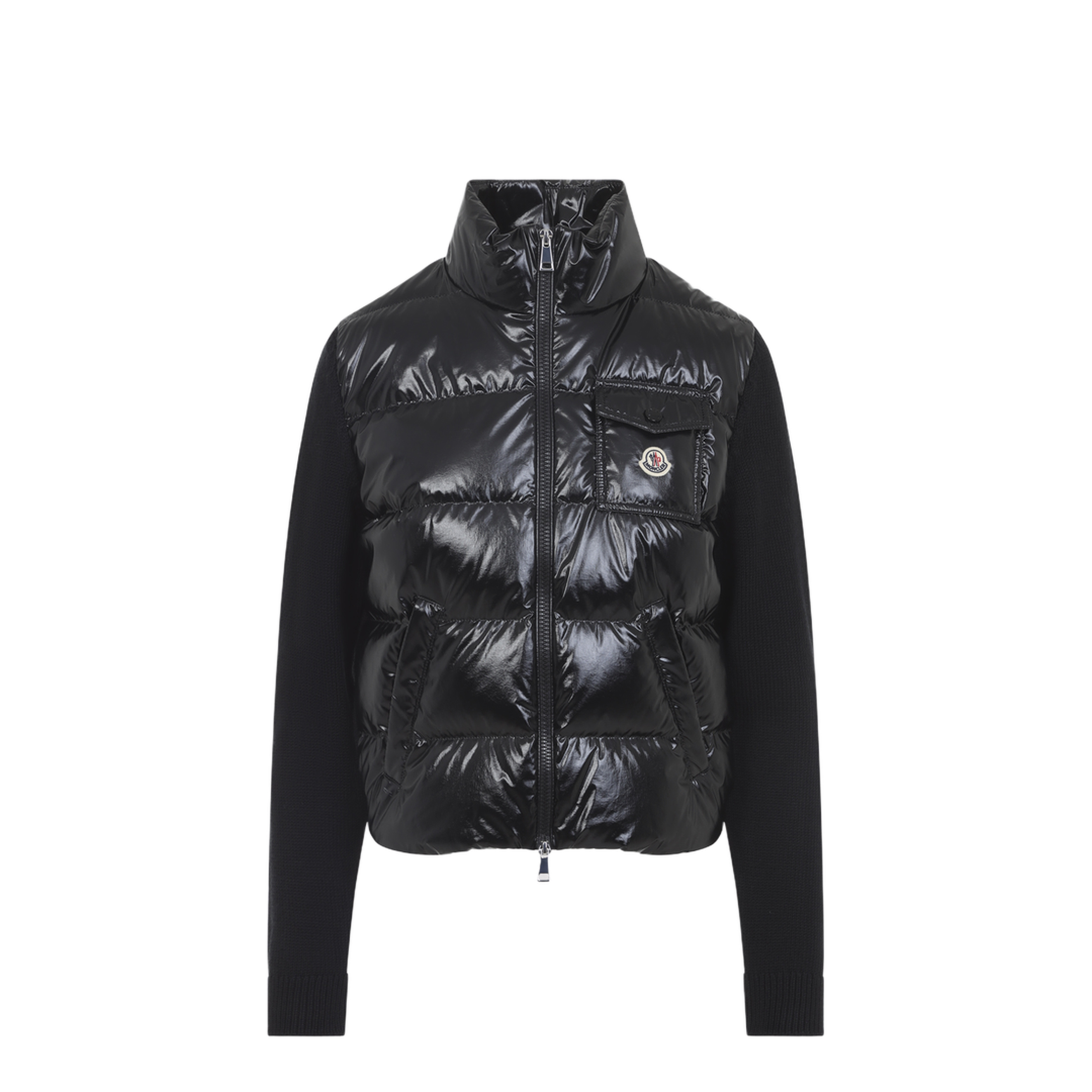 Padded Zip-Up Wool Cardigan - Image 1