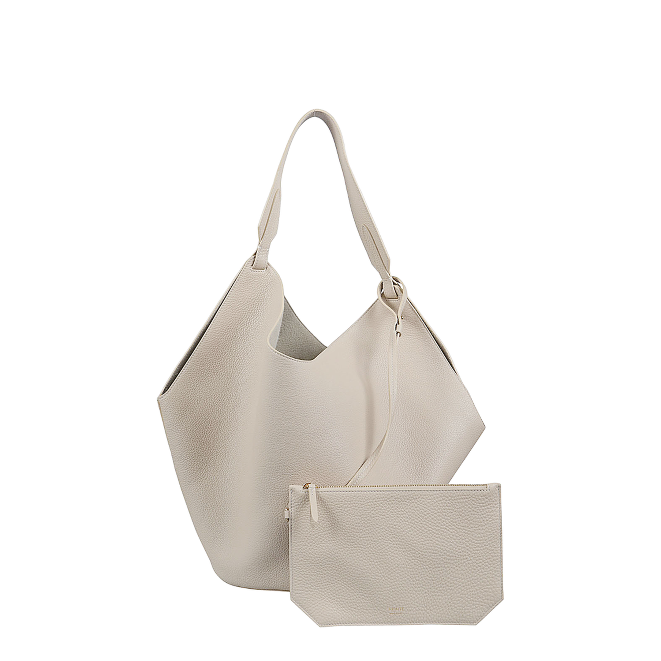 Lotus Medium Calf Leather Shoulder Bag - Beige - Image 2