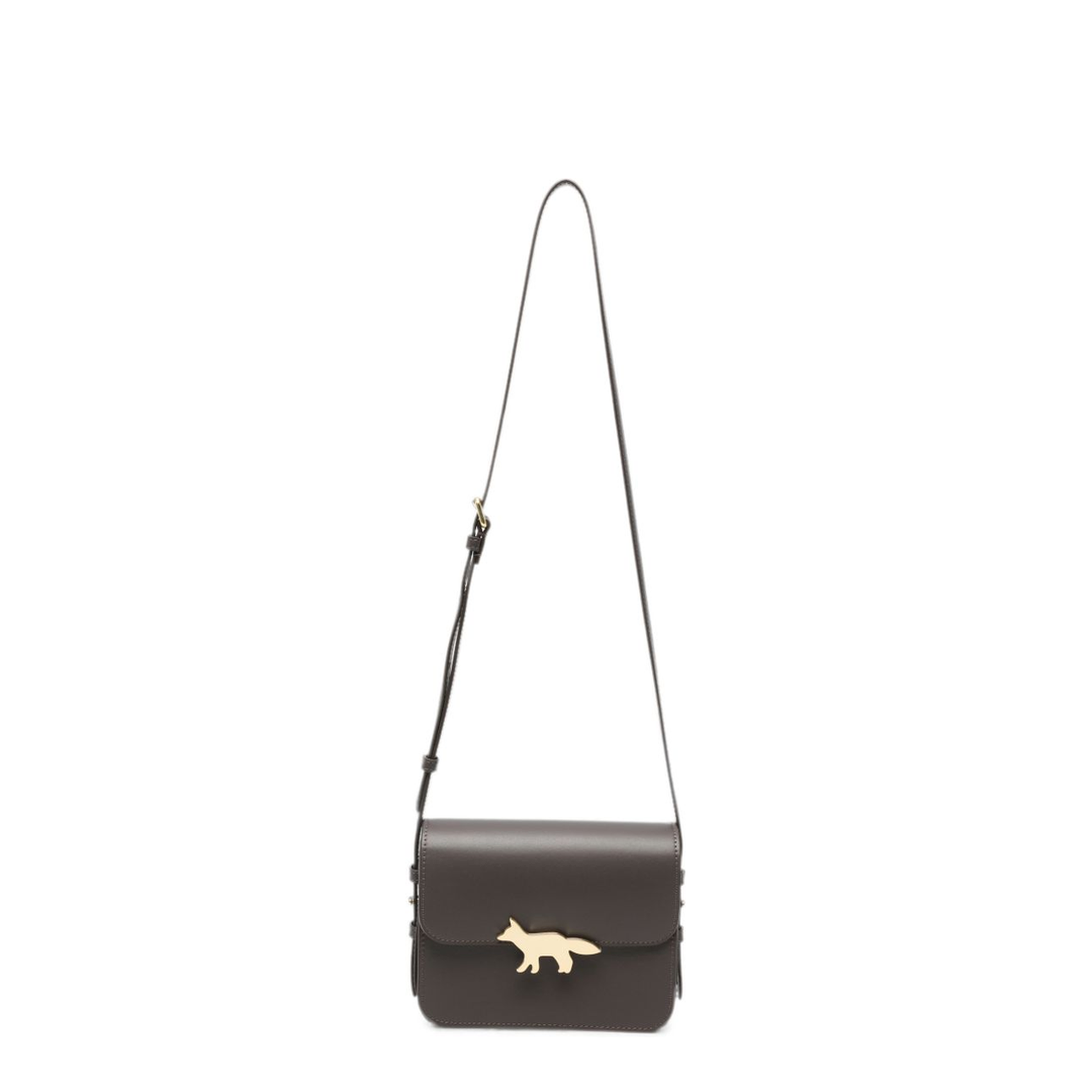 Small Matte Leather Crossbody Bag - Brown - Image 1