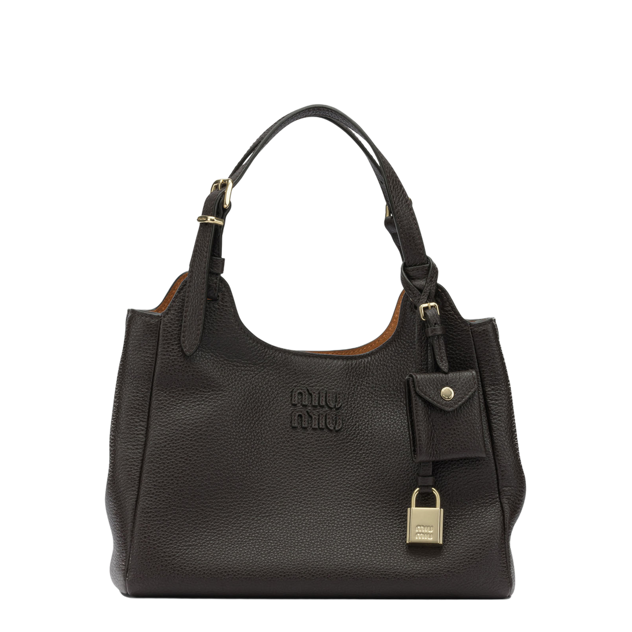 Medium Calfskin Handbag - Dark Brown/Papaya - Image 1