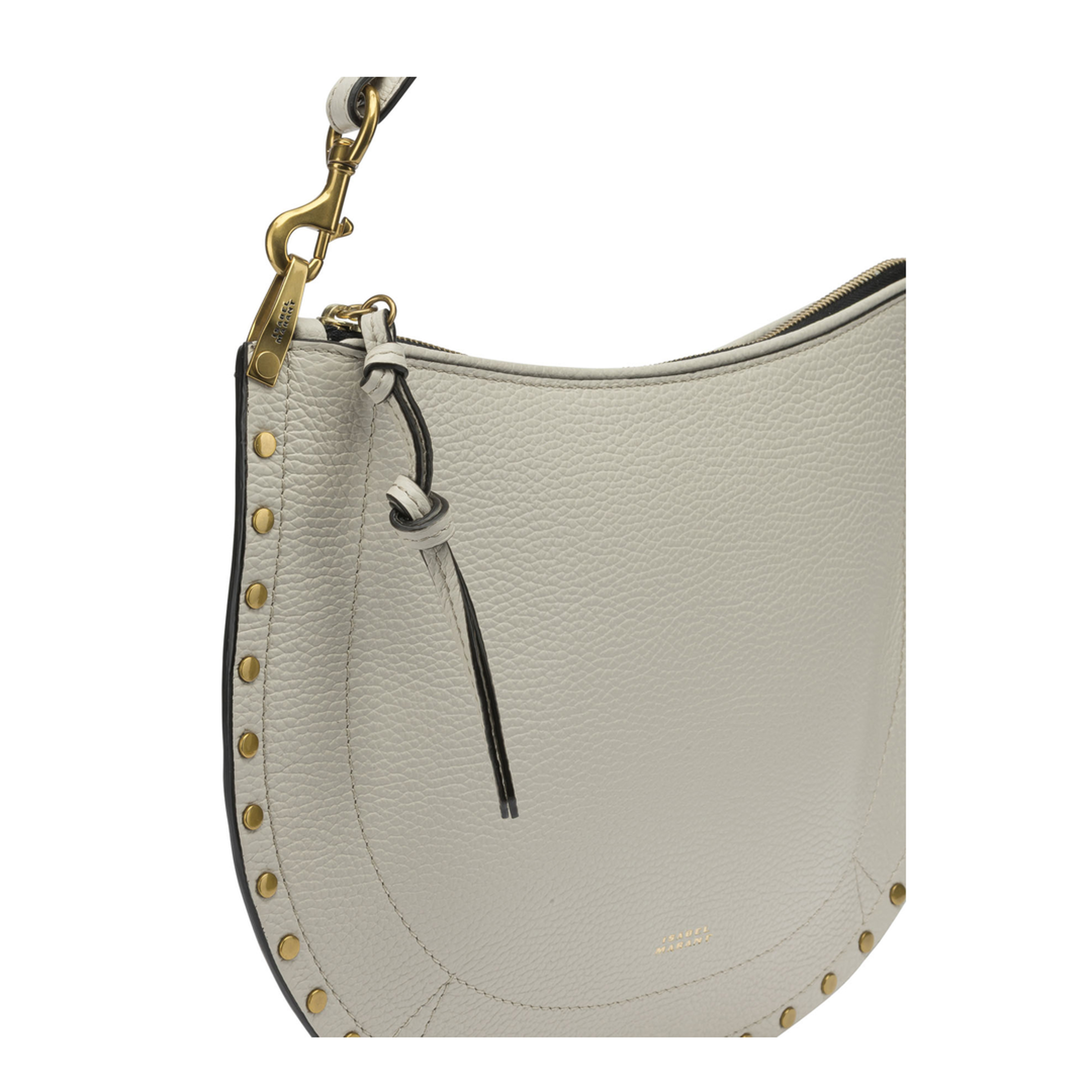 Oskan Soft Zip Medium Calfskin Shoulder Bag - Cream - Image 4
