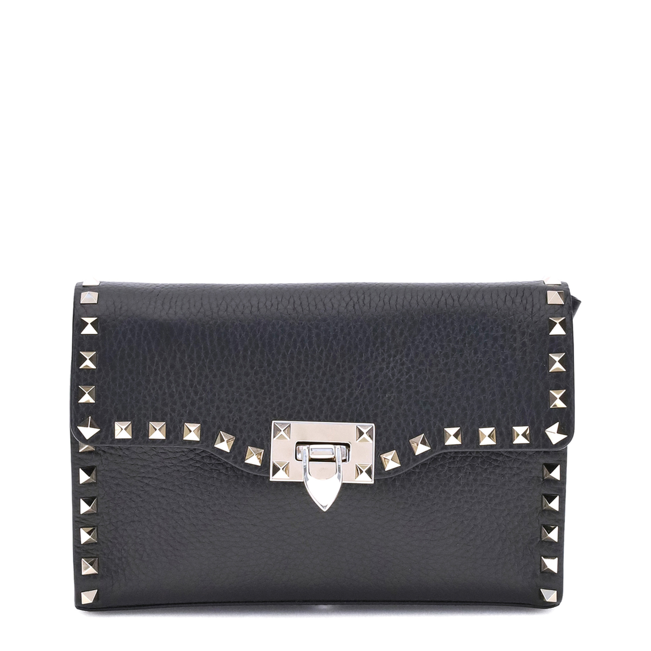 Rockstud Mini Shoulder Bag in Garnet Calfskin - Image 1