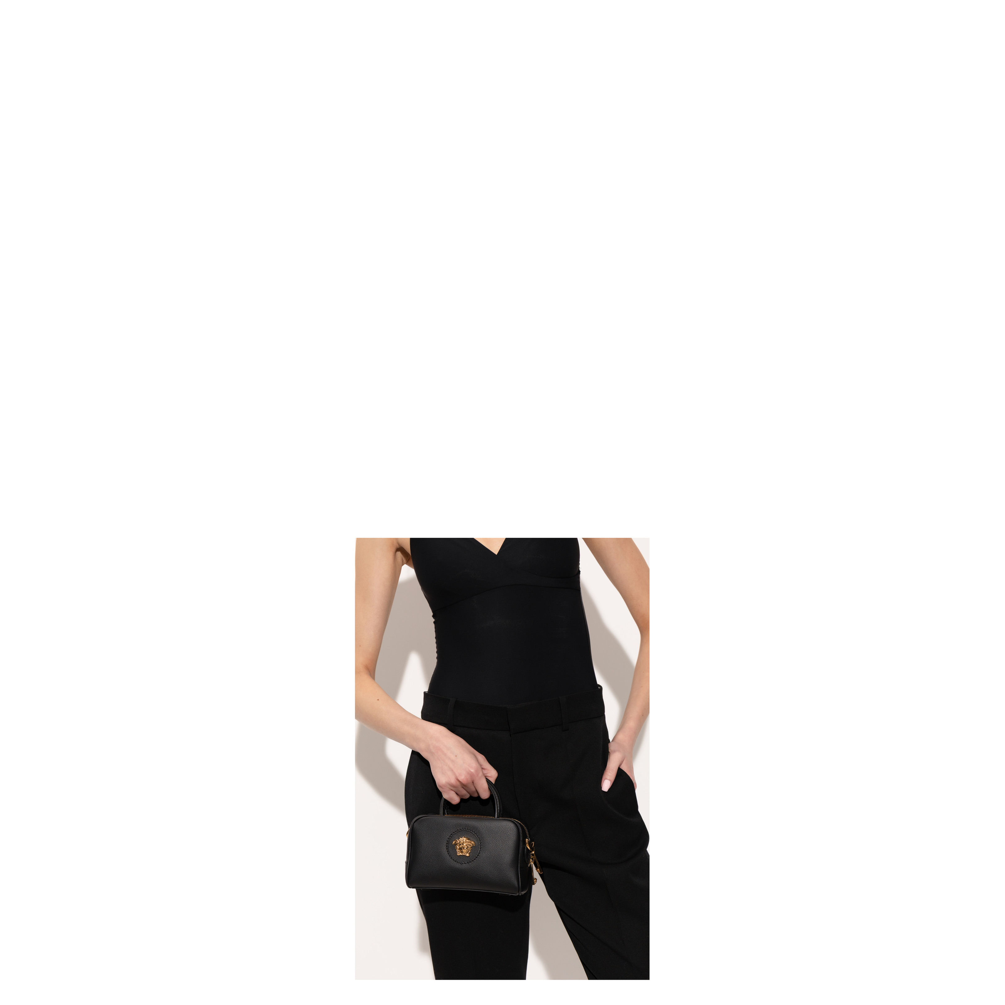 Medusa Handbag Leather Black - Image 2