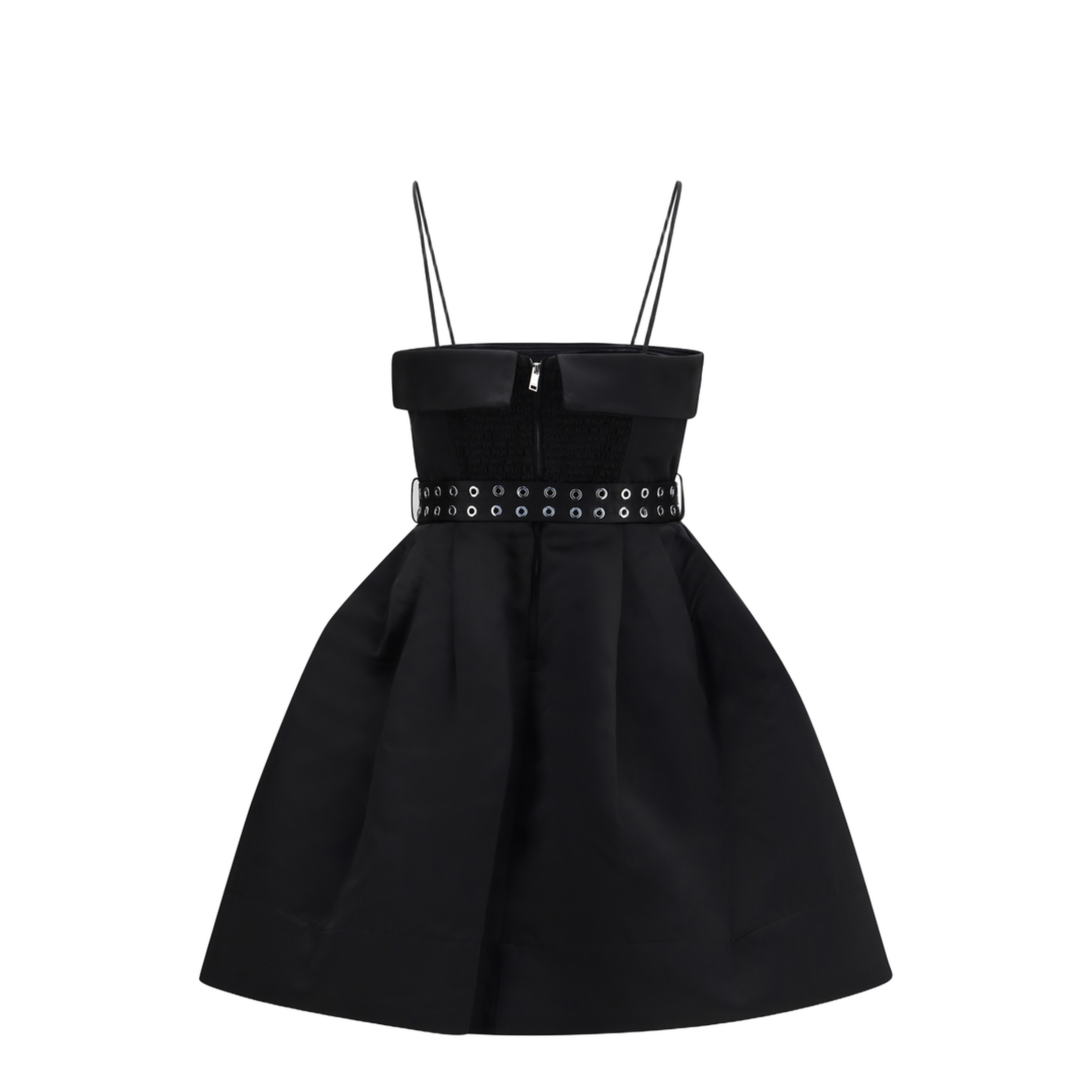 Short Satin Dress with a Full Skirt - Image 2