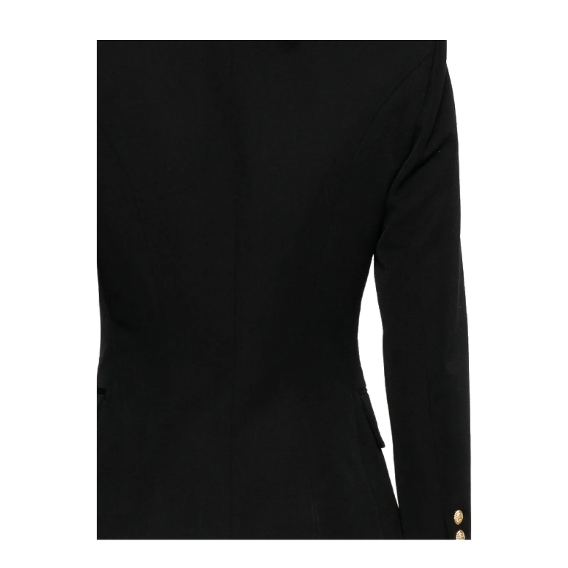 Double-Breasted Wool Blazer Black - Image 3