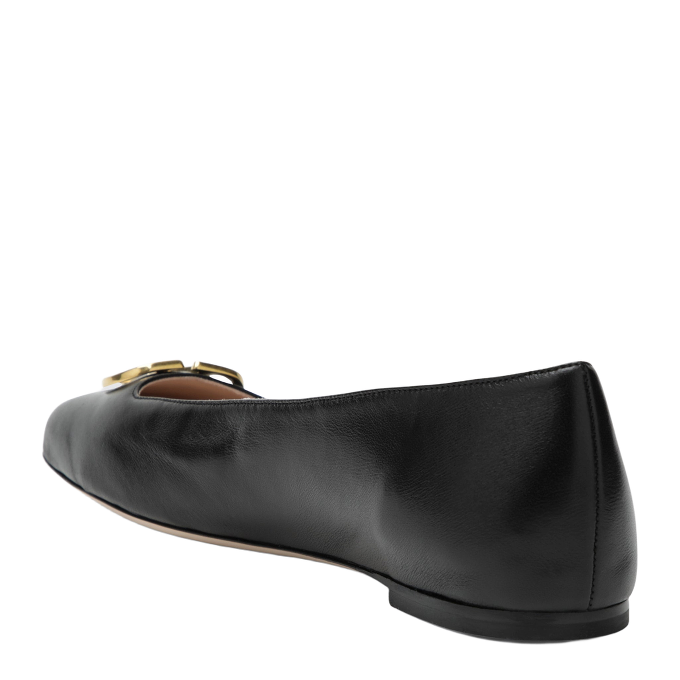 Black VLogo Signature Ballerina Flats in Nappa Leather - Image 2