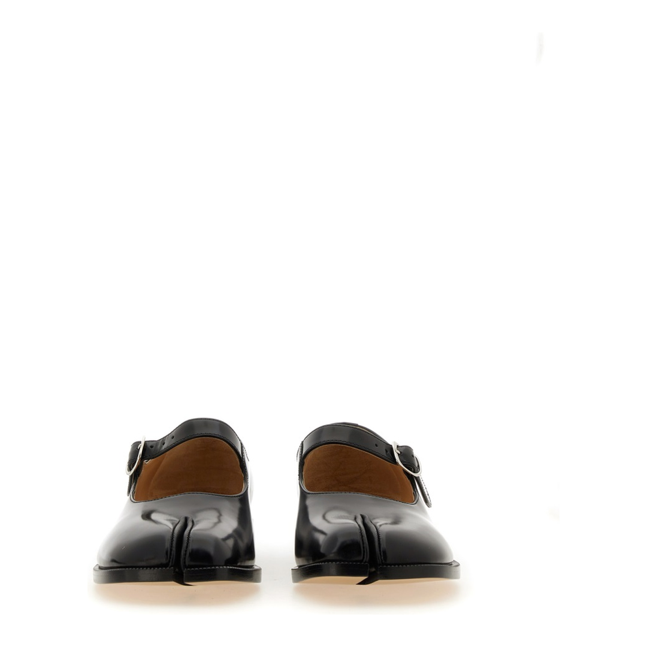 Black Leather Tabi Mary-Jane Shoes - Image 4