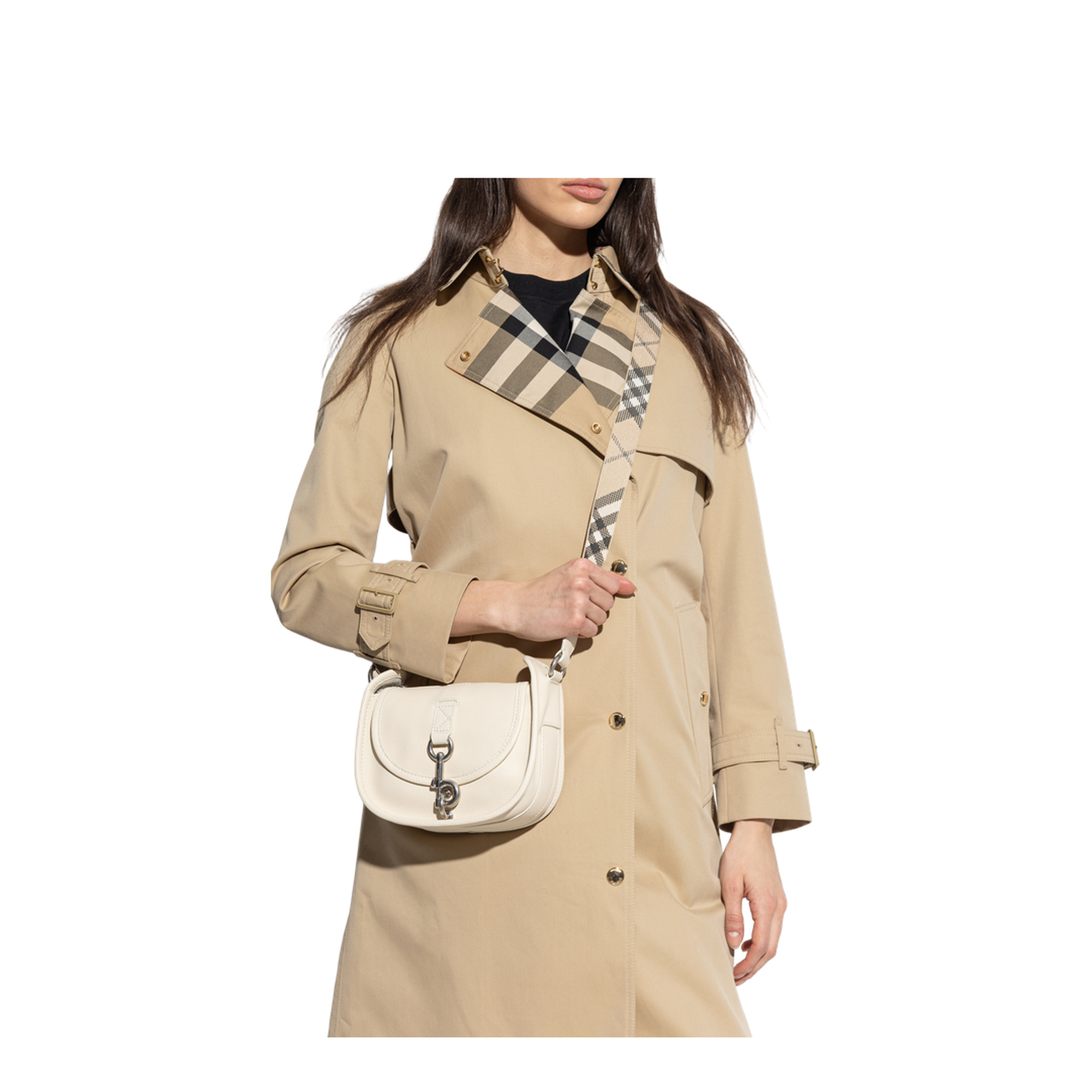 B Clip Mini Calf Leather Messenger Bag - Soap Beige - Image 2