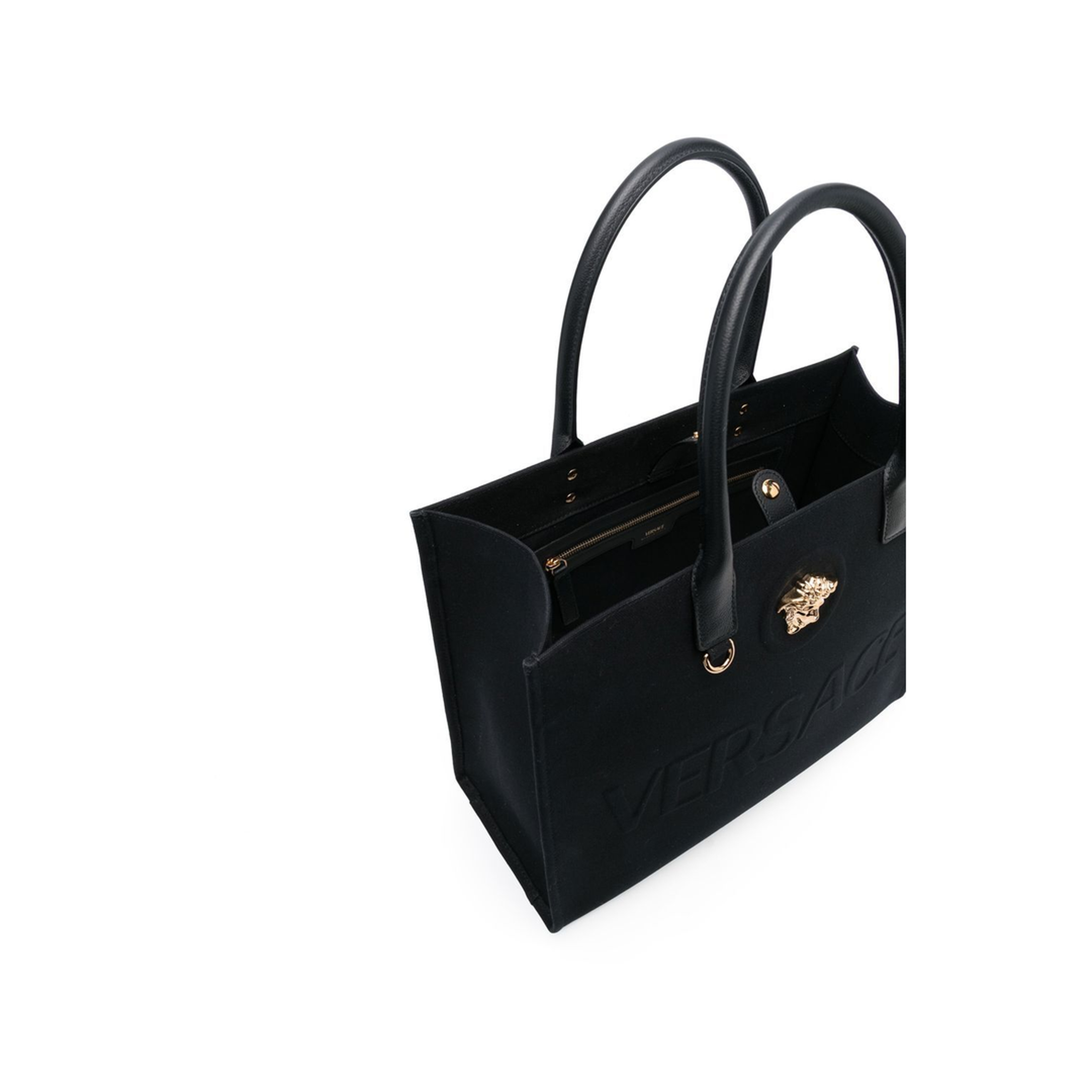 La Medusa Large Canvas Tote - Black + Gold - Image 2