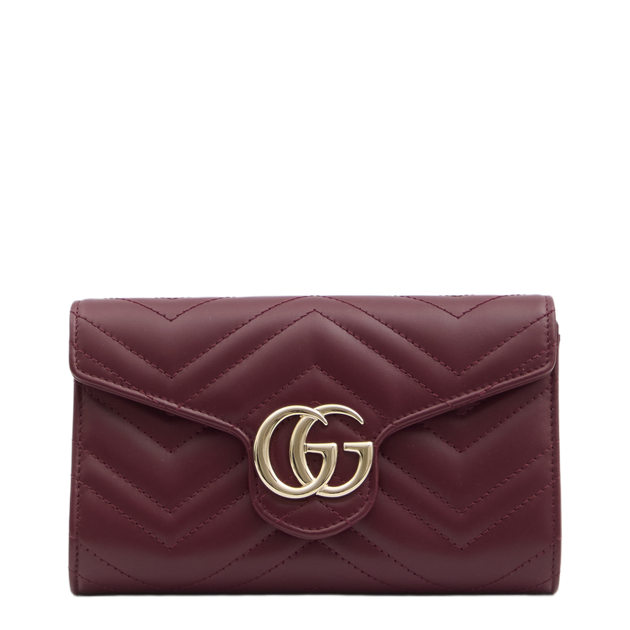 Wallet on Chain in Rosso Ancora Red Leather - Image 1