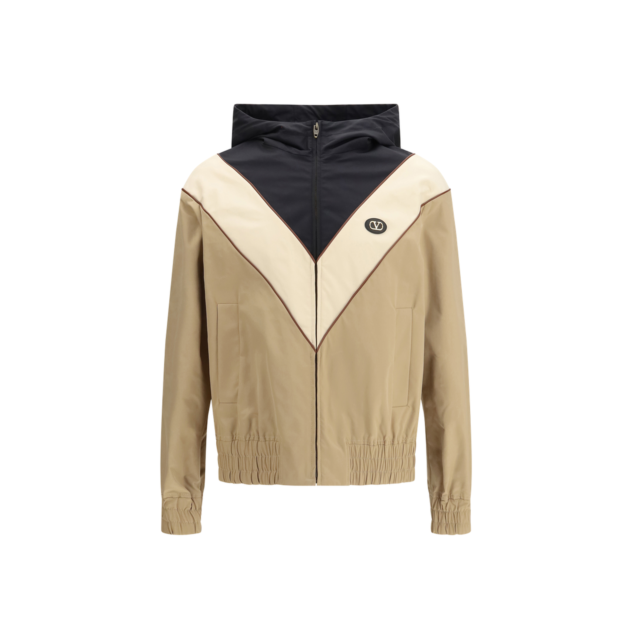 Nylon Hooded Windbreaker Jacket - Image 1