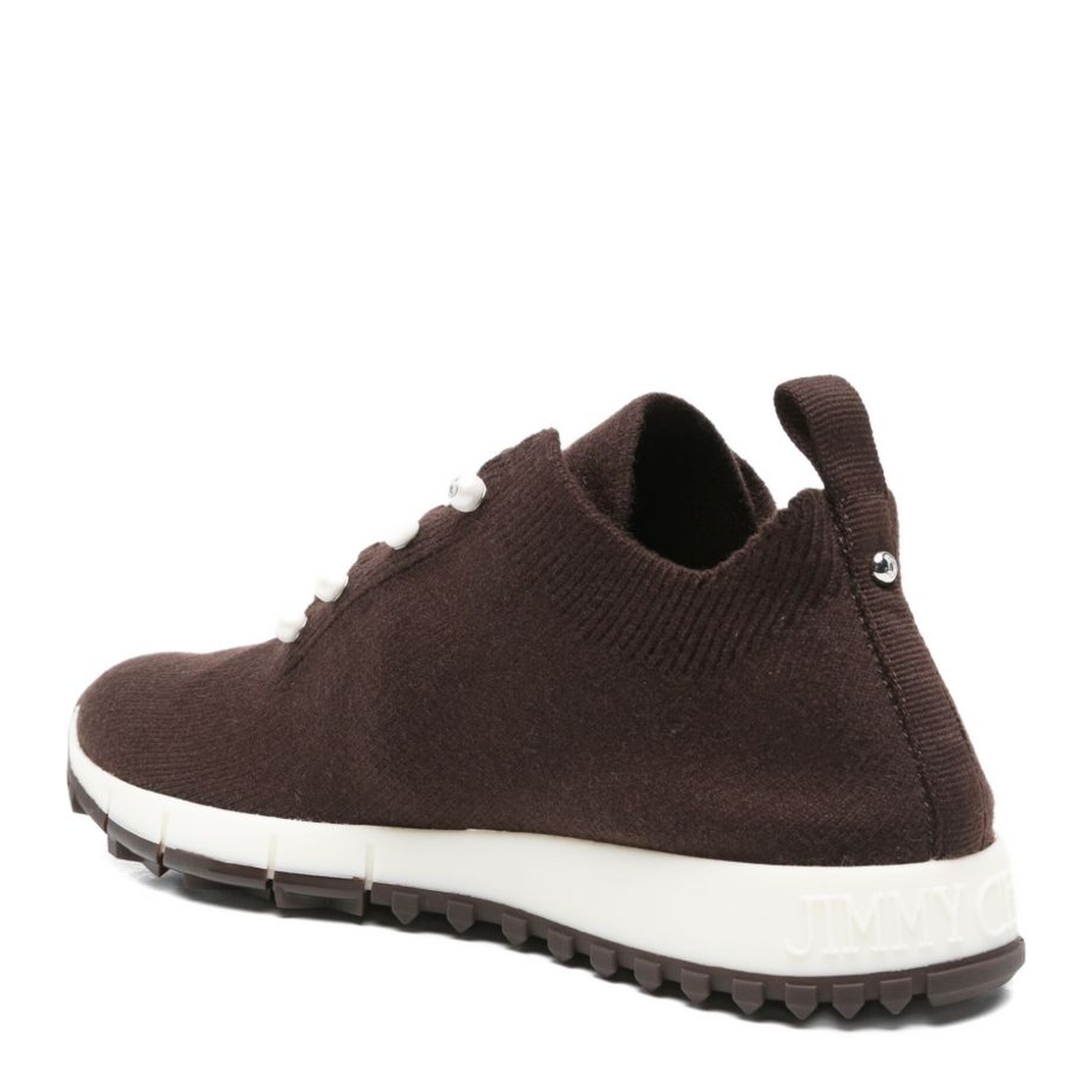 Chocolate Cashmere Melange Knit Trainers - Image 4