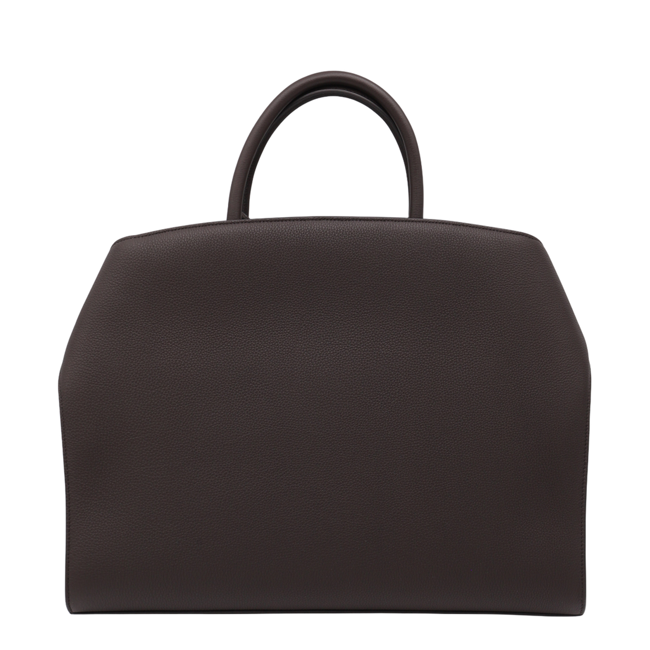 Dark Brown Leather Hug Top Handle Bag - Image 4