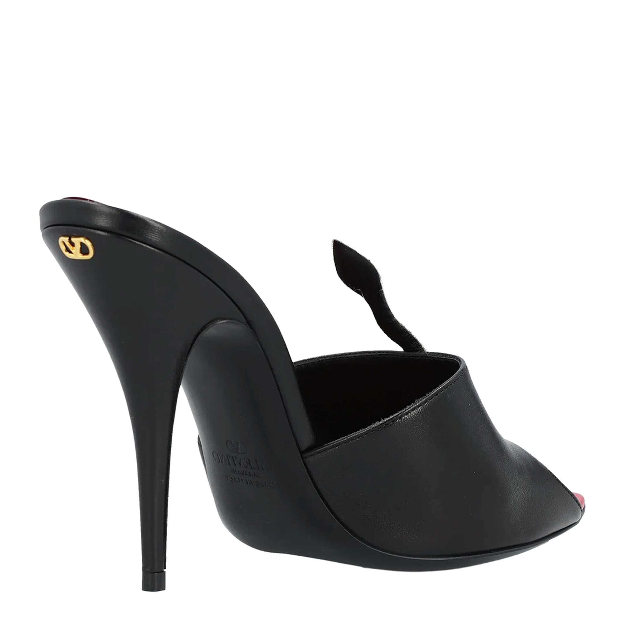 Black Coeur Vipère Slide Sandals in Goatskin - Image 7