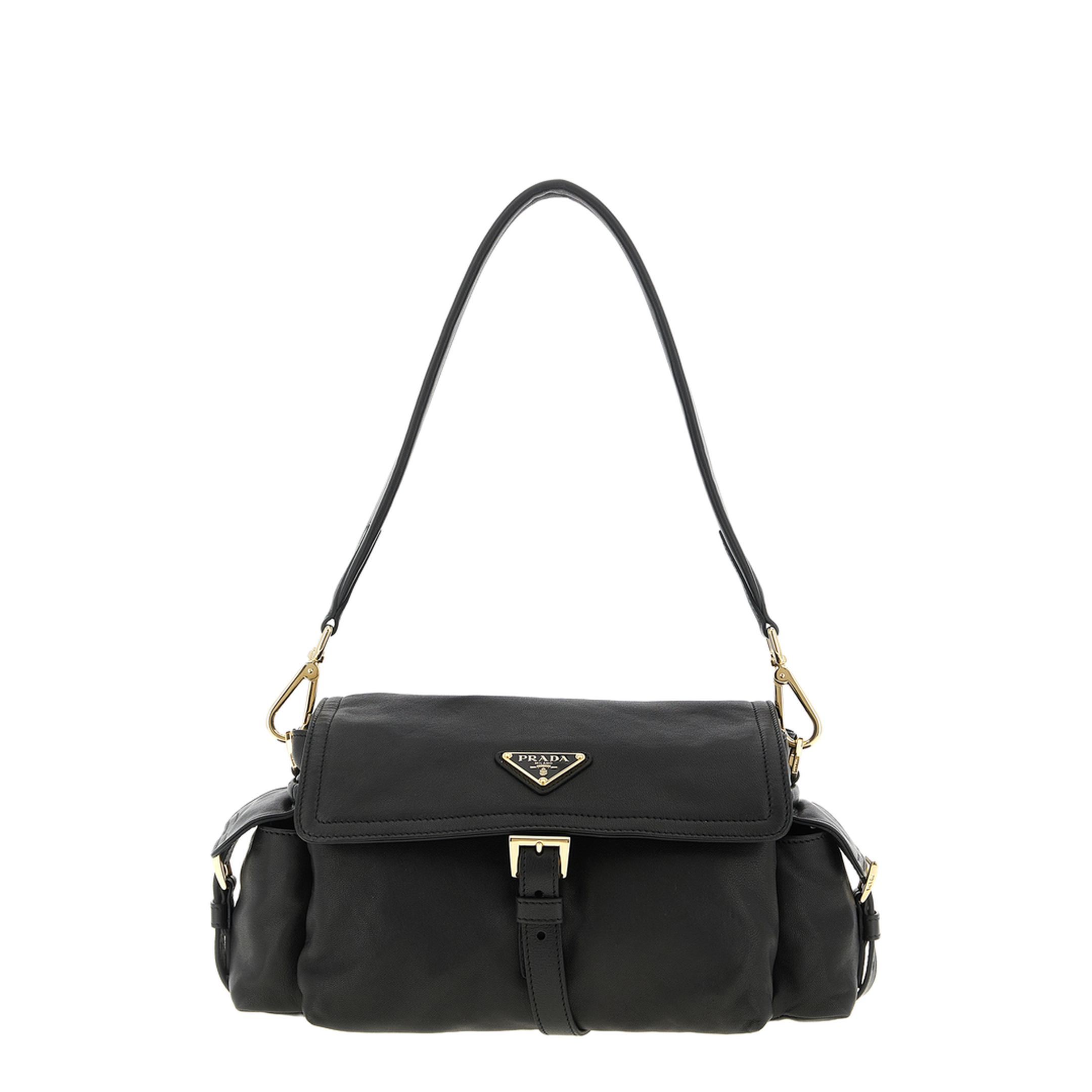 Explore Medium Nappa Leather Shoulder Bags - Nero - Image 1