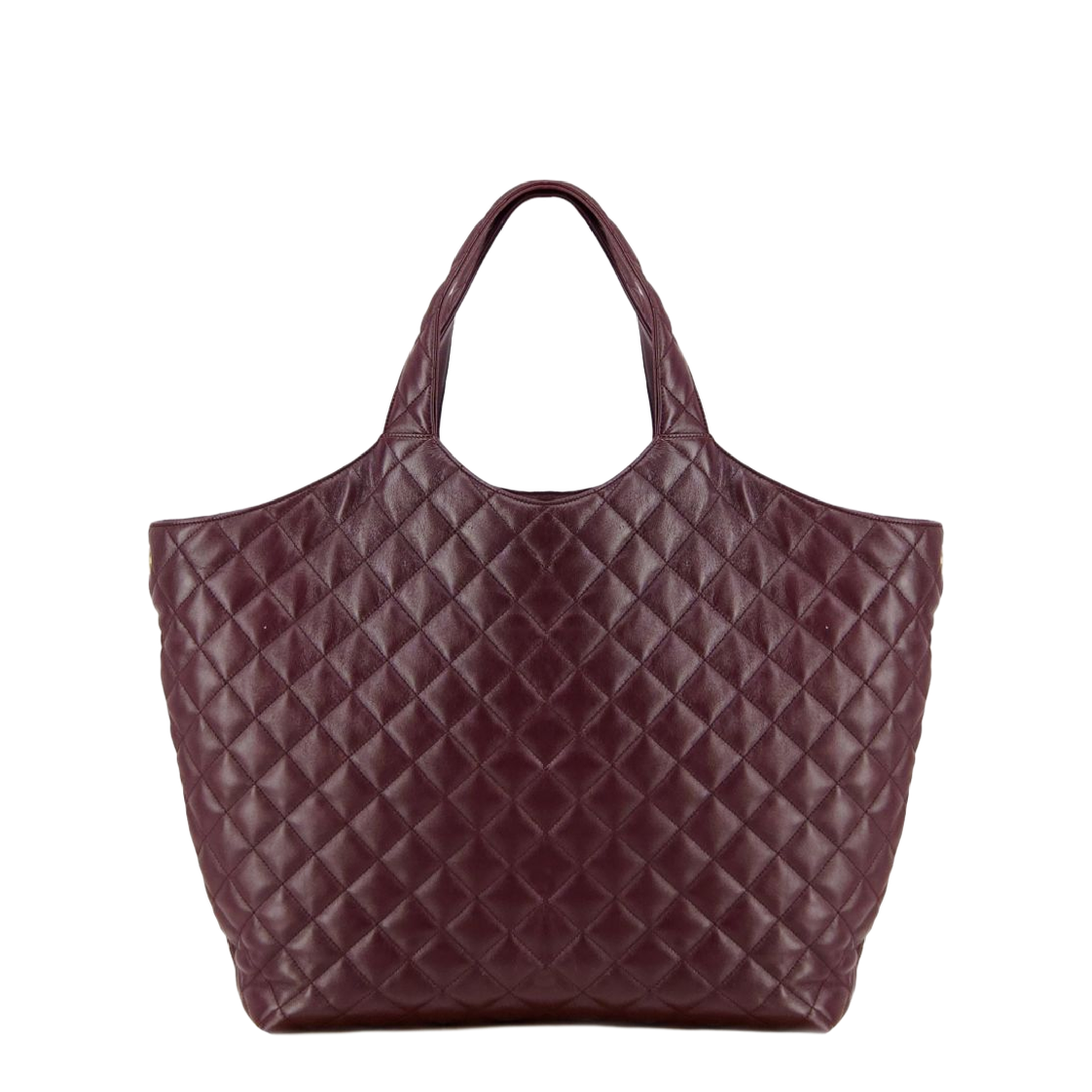 ICARE Quilted Nappa Tote Bag - Rouge Cabernet - Image 3